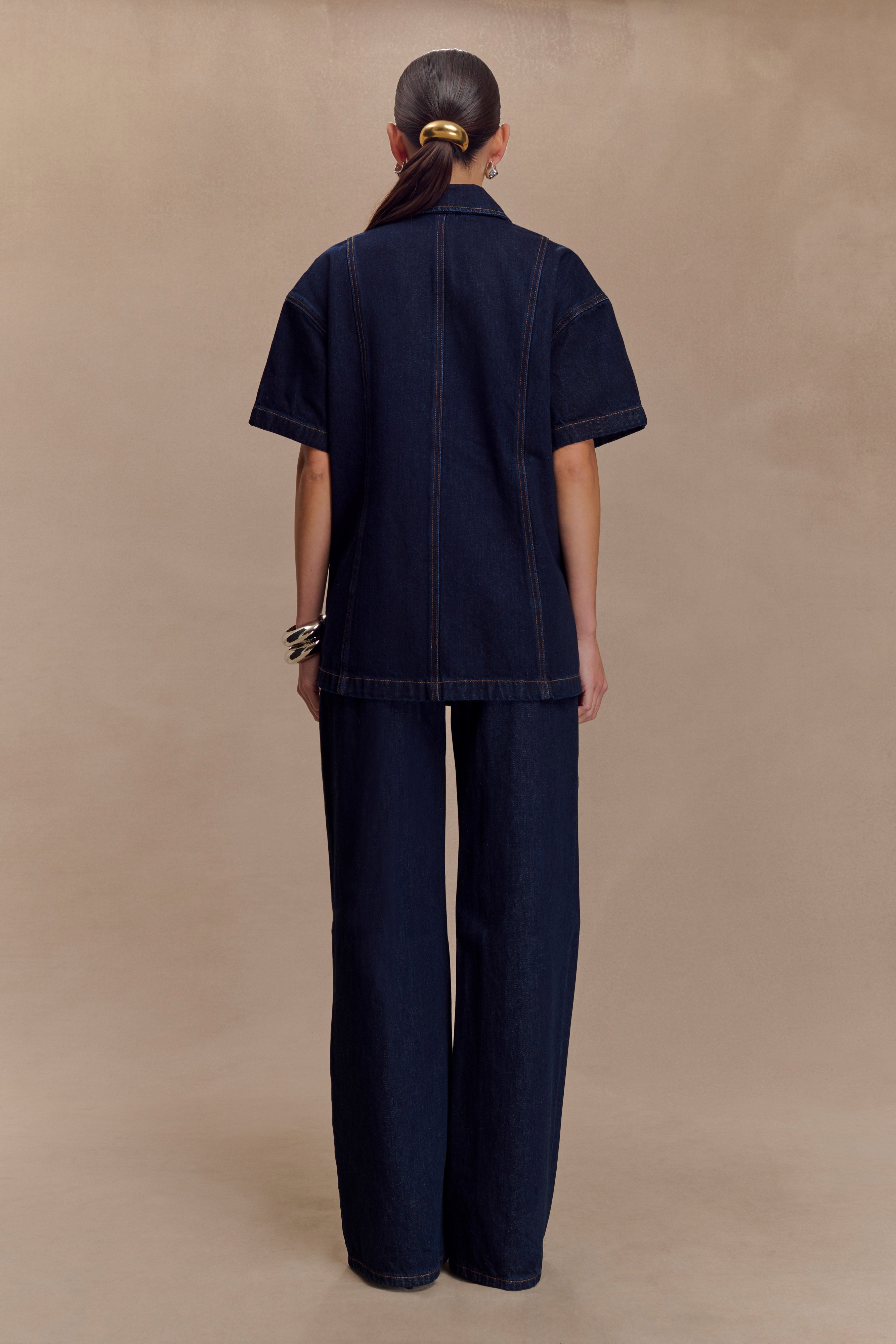 Alternative view of Maya Oversized Denim Shirt - Indigo Blue