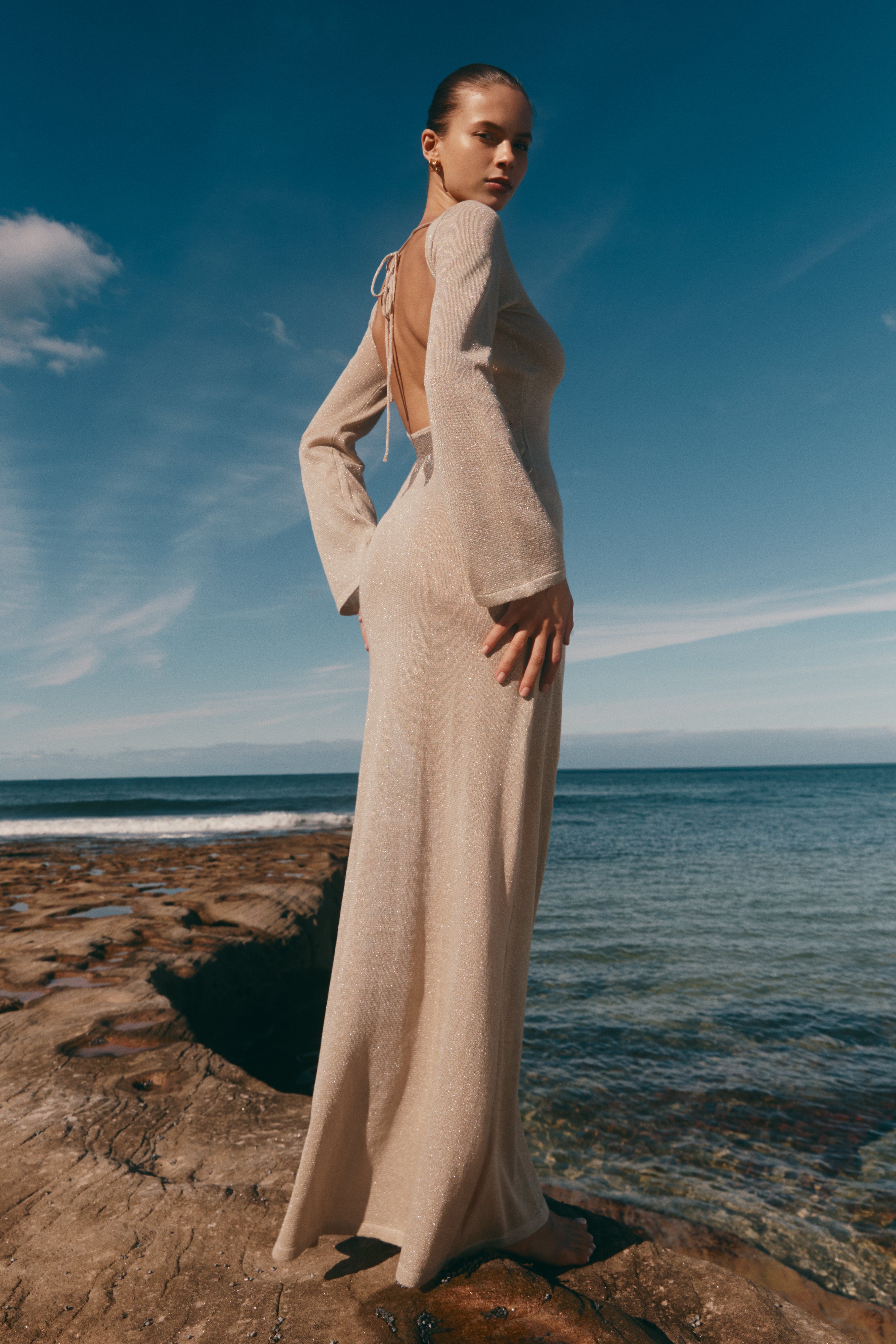 Alternative view of Atticus Knit Maxi Dress With Sequin - Gold