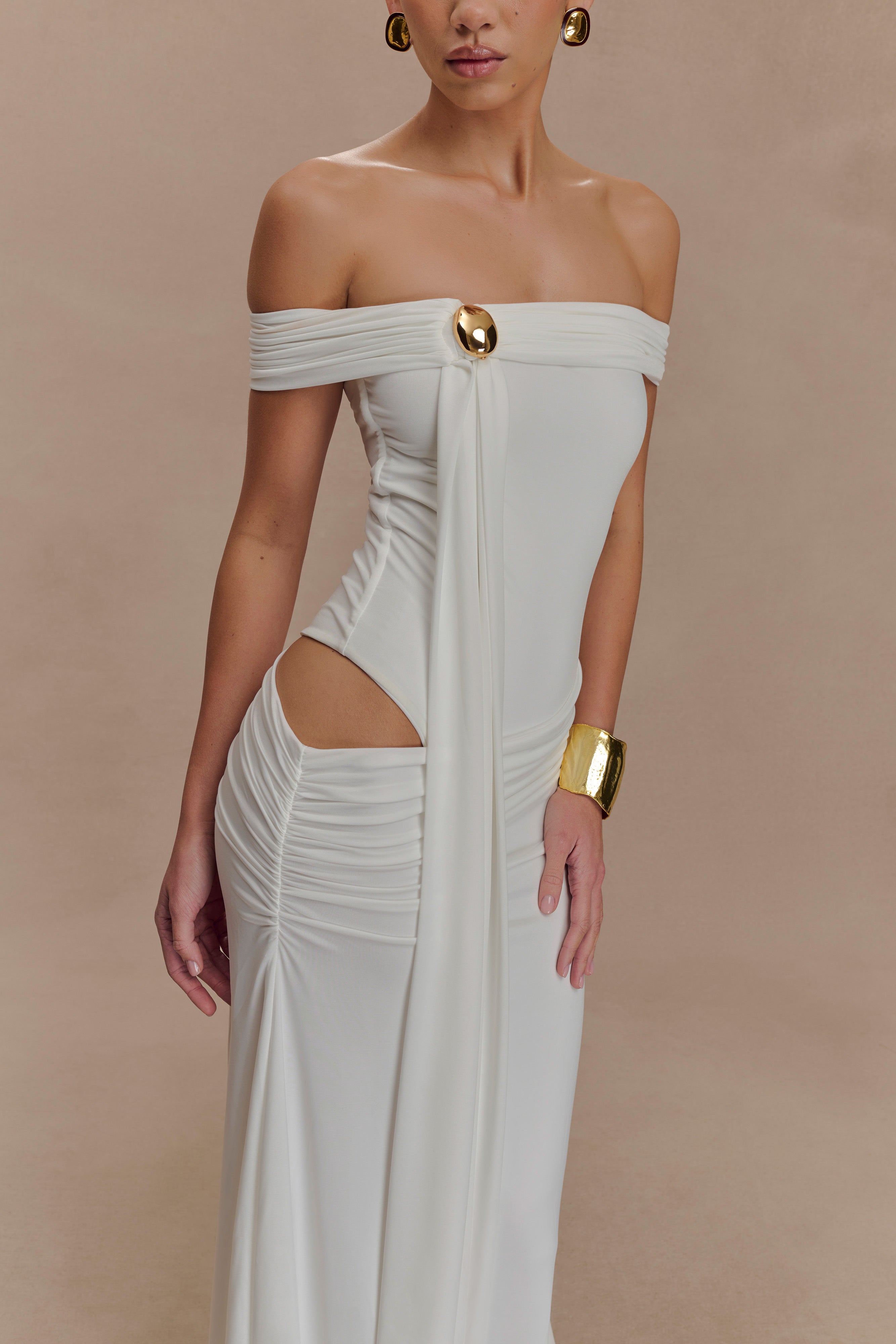 Oliver Slinky Maxi Dress - White - Image 5