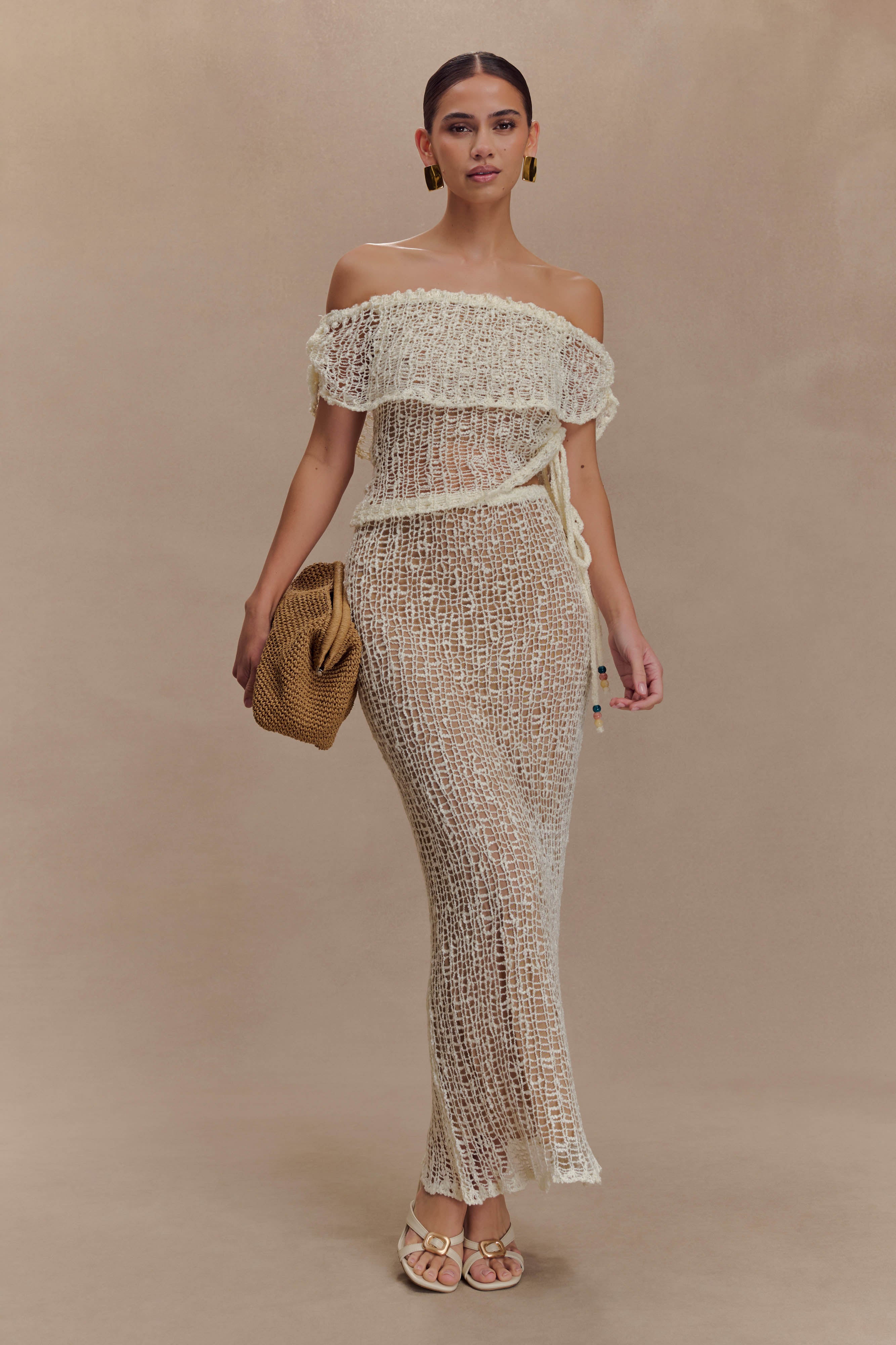 Cordelia Knit Maxi Skirt - Ivory - Image 3