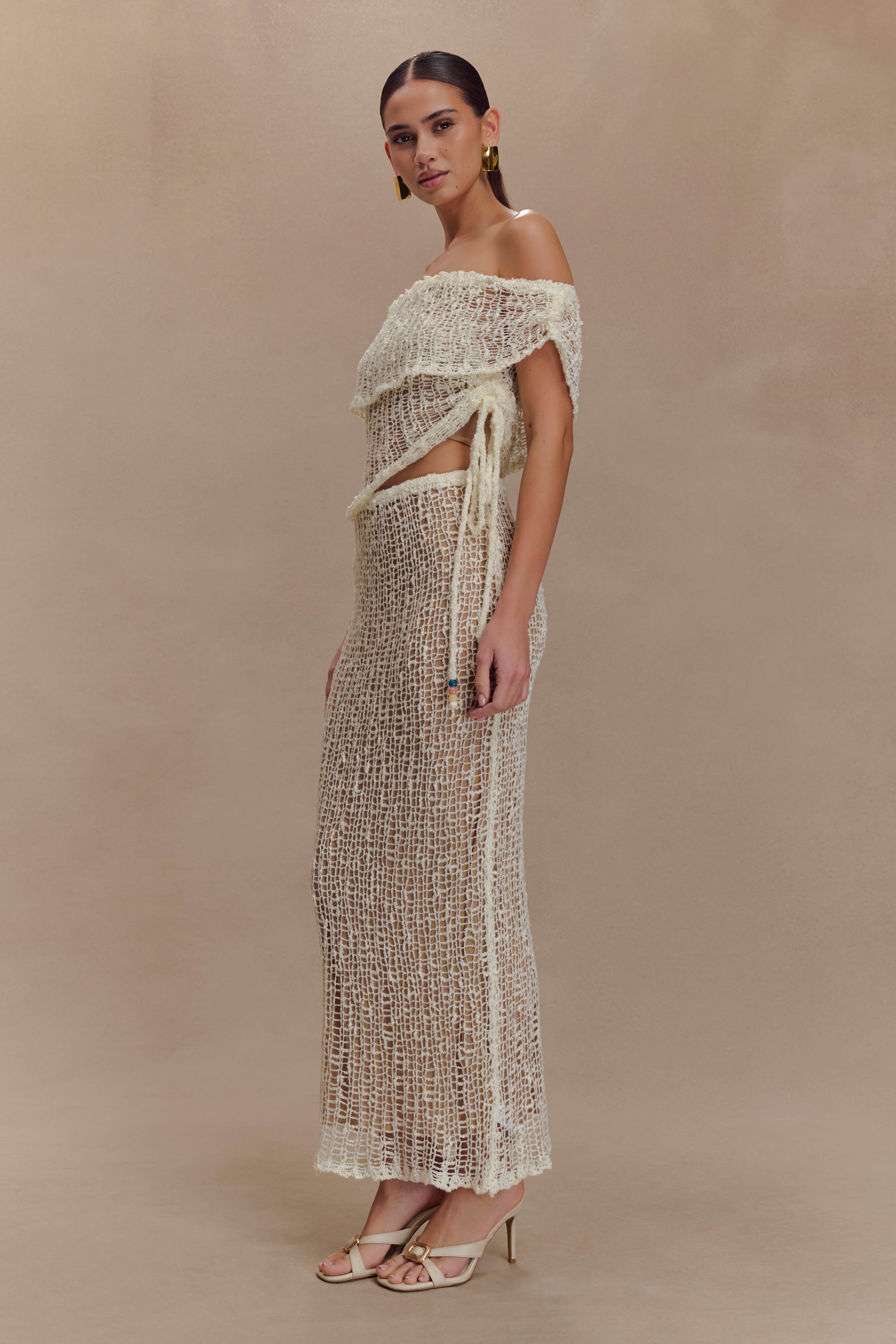 Cordelia Knit Maxi Skirt - Ivory - Image 4