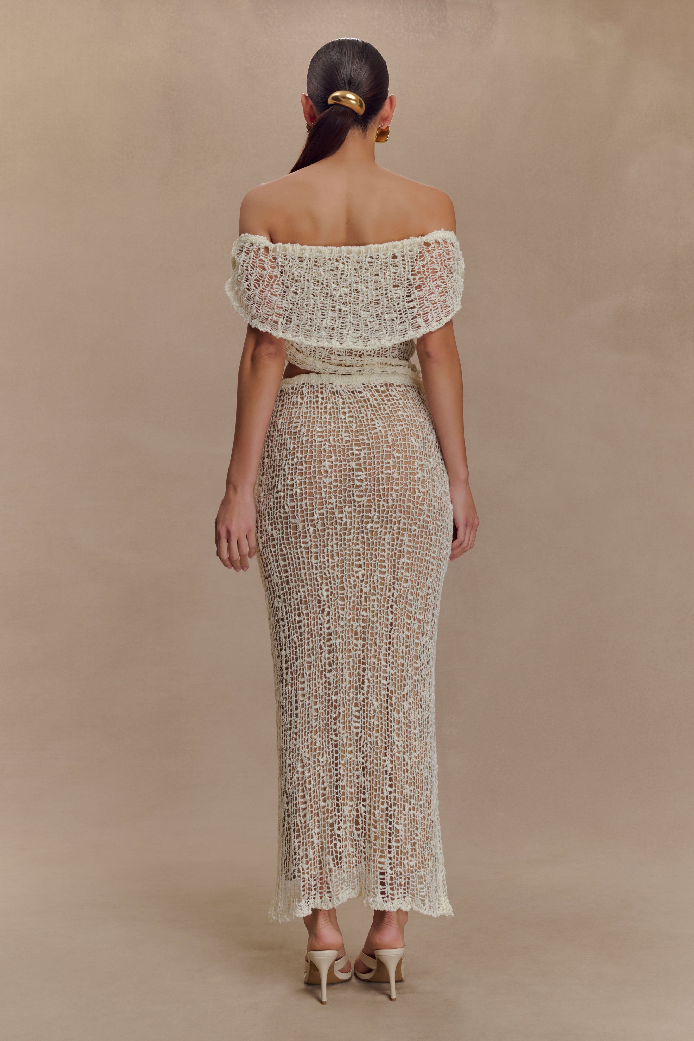 Cordelia Off Shoulder Knit Top - Ivory - Image 5