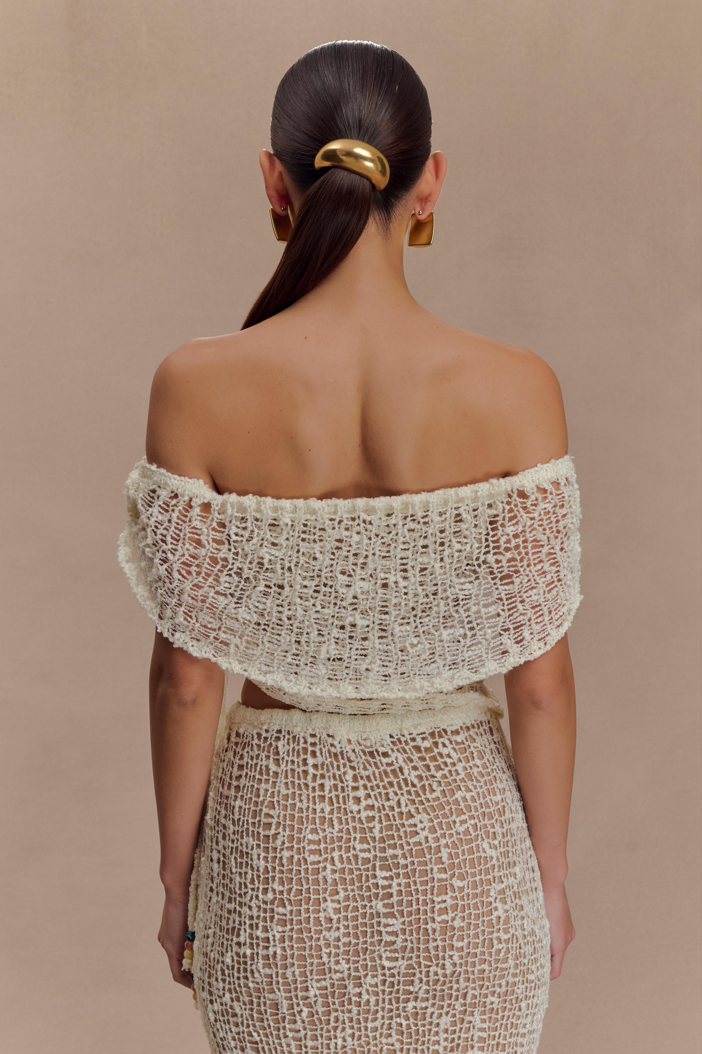 Alternative view of Cordelia Off Shoulder Knit Top - Ivory