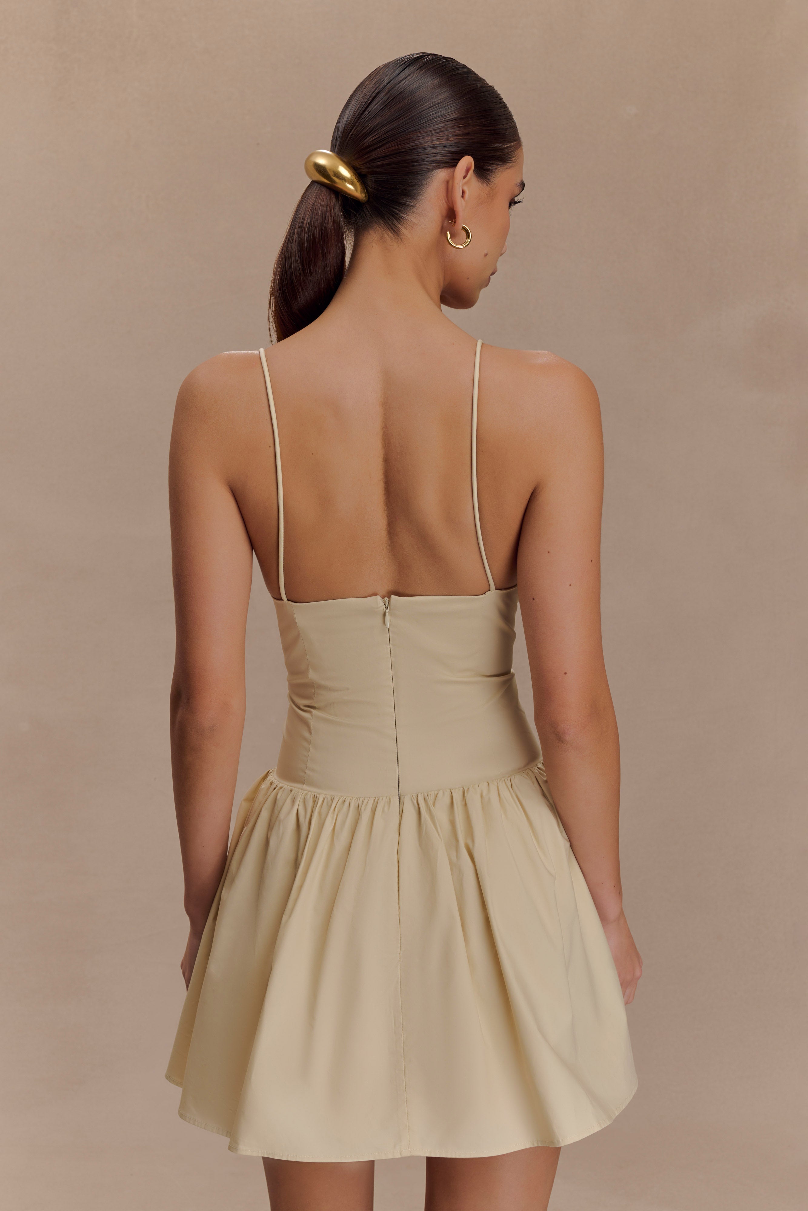 Alternative view of Janis Cotton Frill Mini Dress - Nude