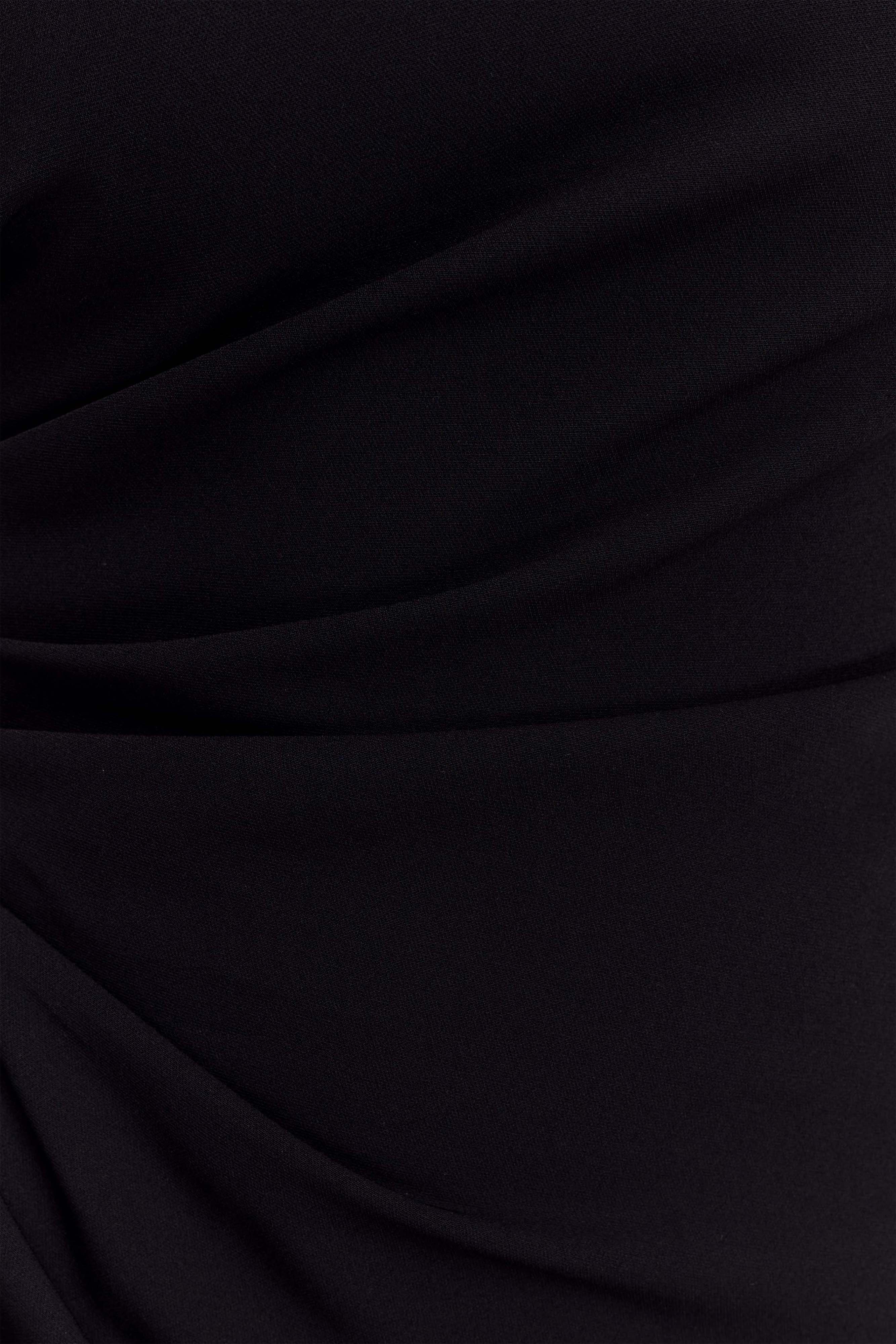 Adalyn One Shoulder Crepe Maxi Dress - Black - Image 7