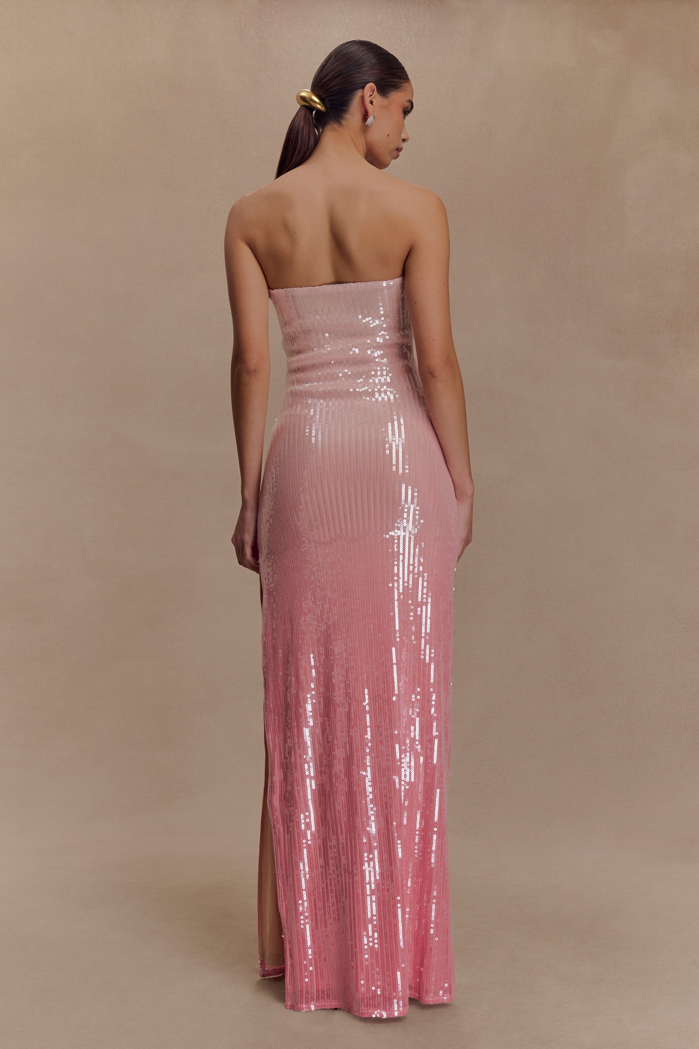 Alternative view of Miranda Strapless Sequin Maxi Dress - Ombre Pink
