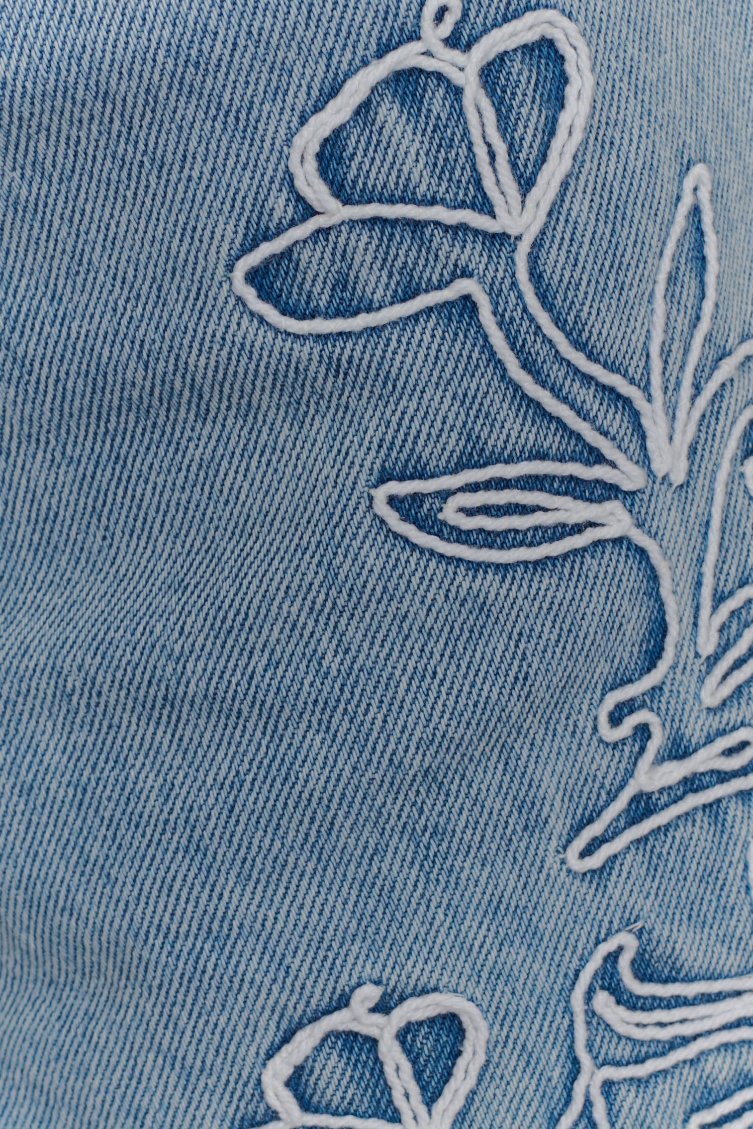 Kylee Embroidered Shorts - Mid Blue - Image 6