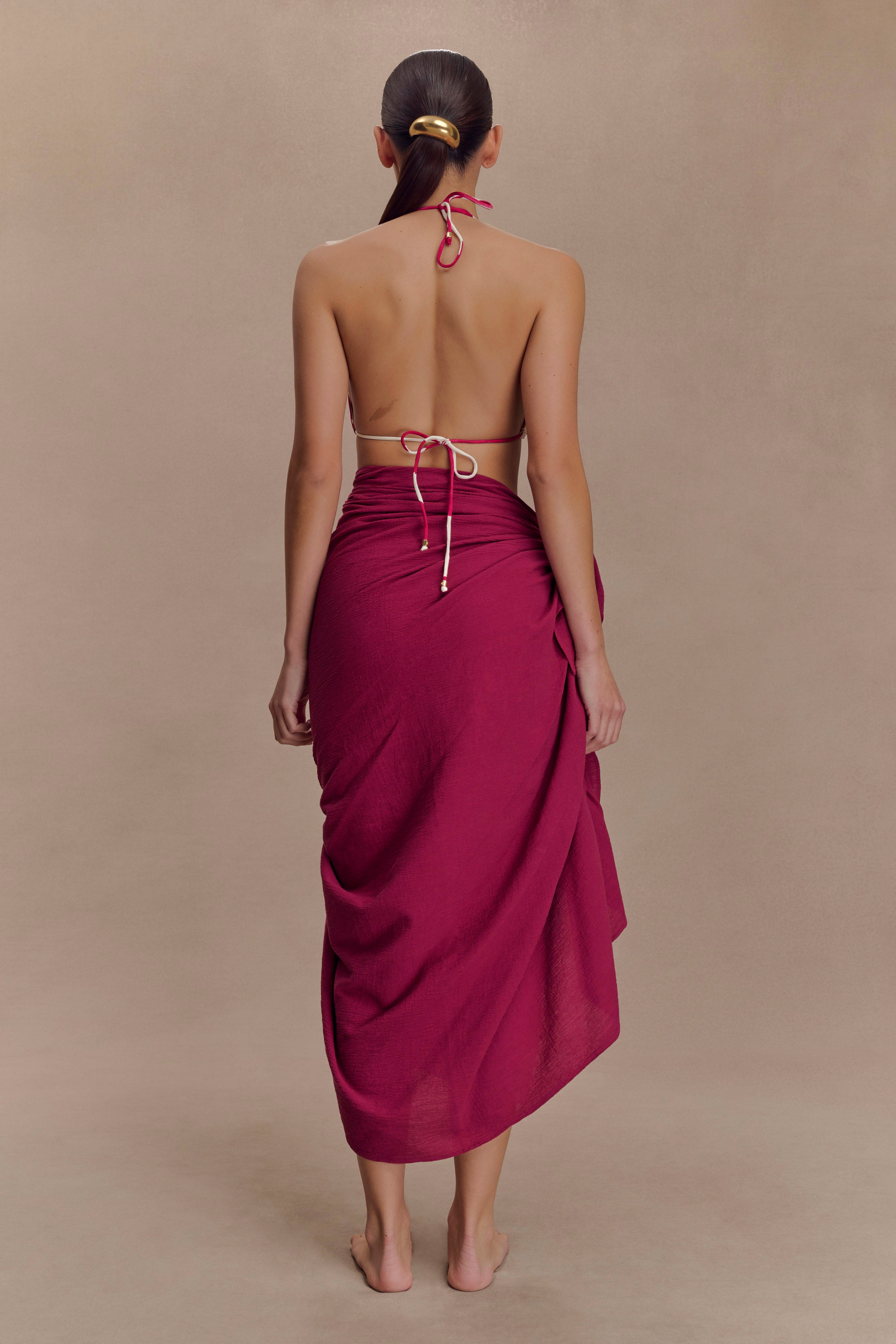 Alternative view of Evie Cotton Sarong - Wine
