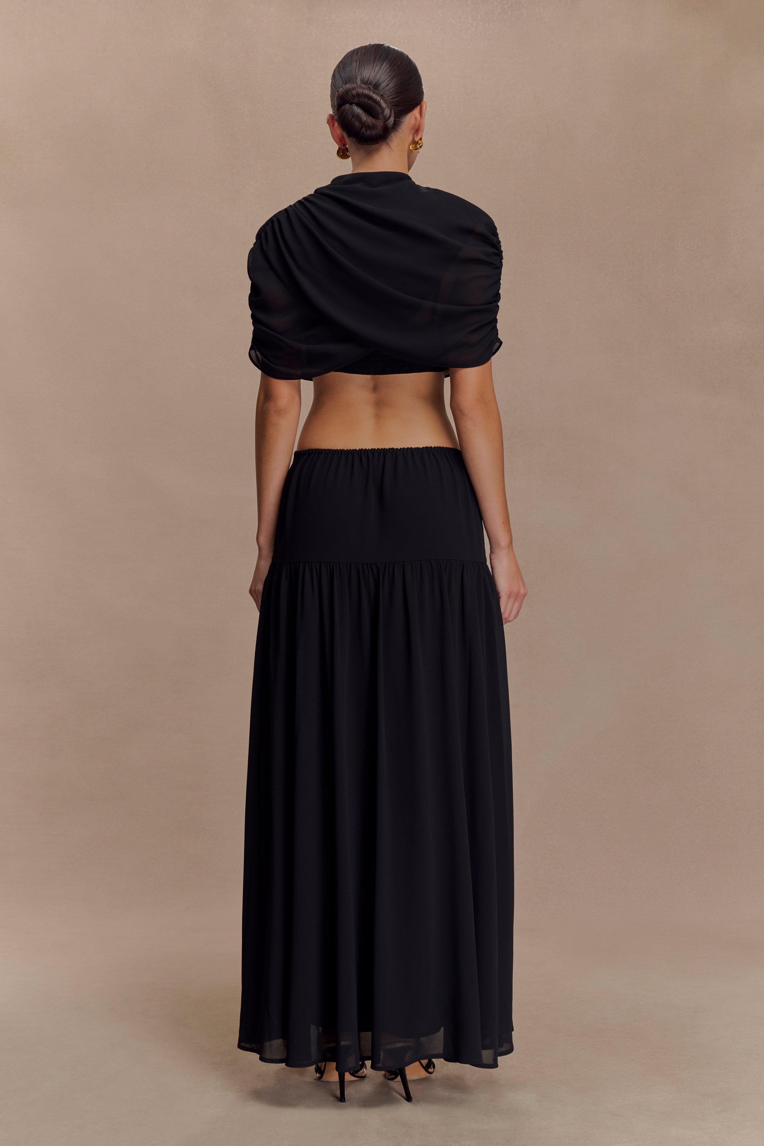 Alternative view of Georgina Chiffon Midi Dress - Black