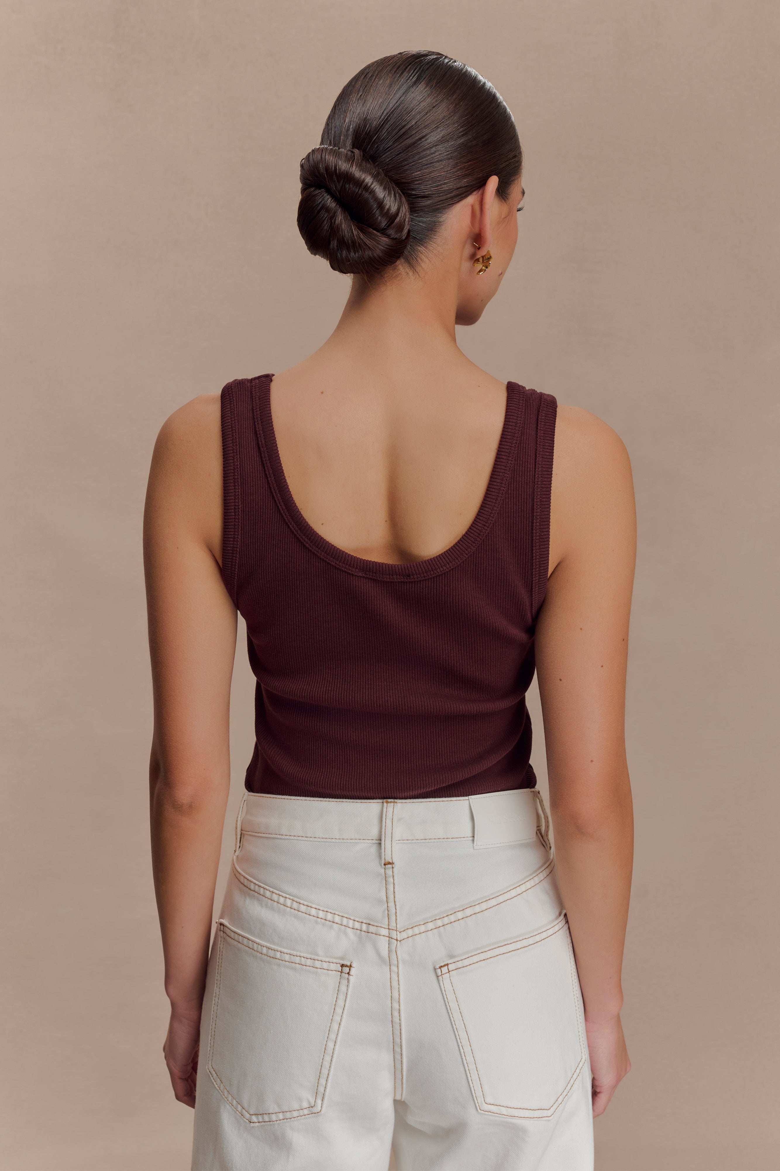 Alternative view of Maeva Scoop Tank Top - Chocolate