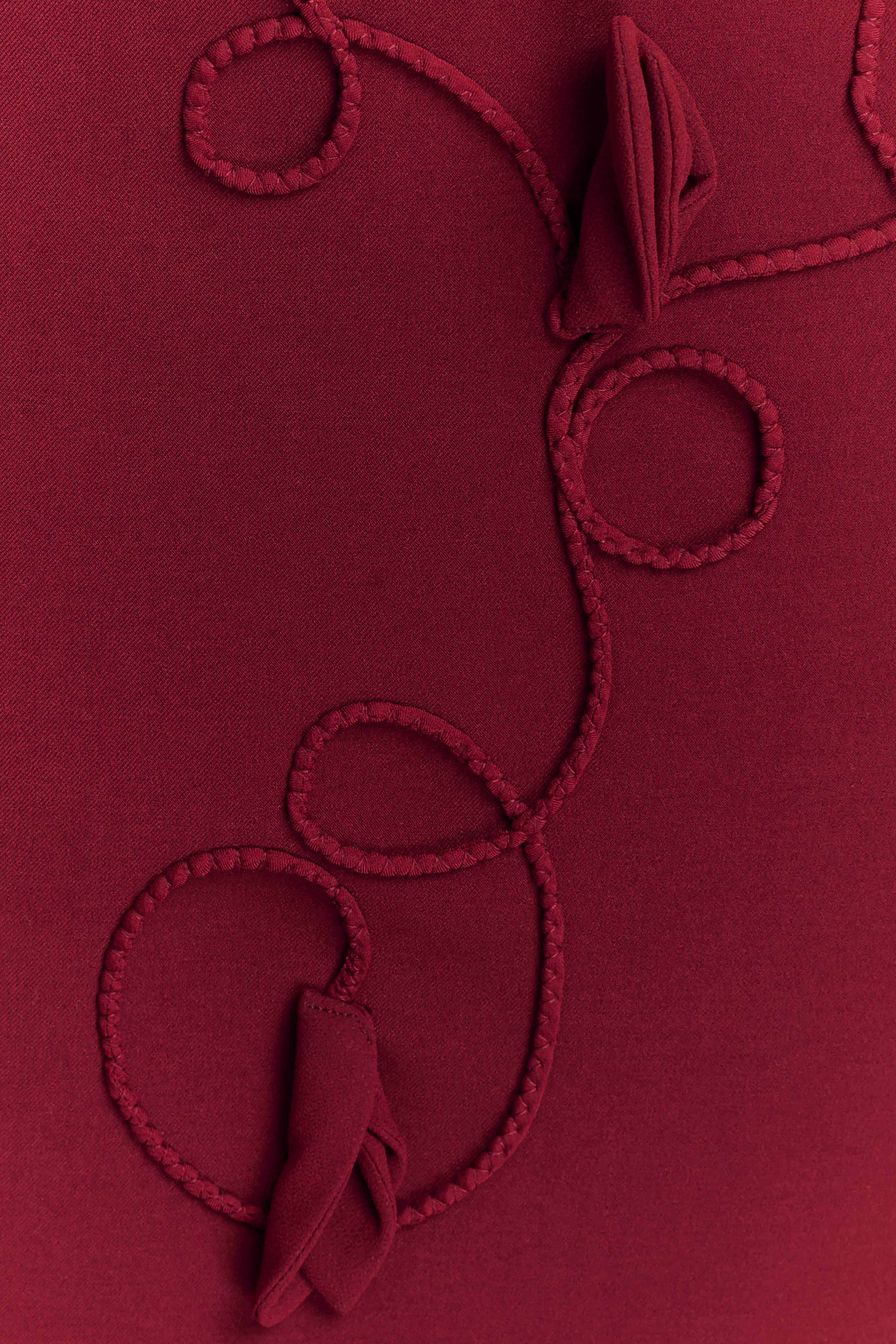 Skyler Suiting Embroidered Mini Dress - Wine - Image 7