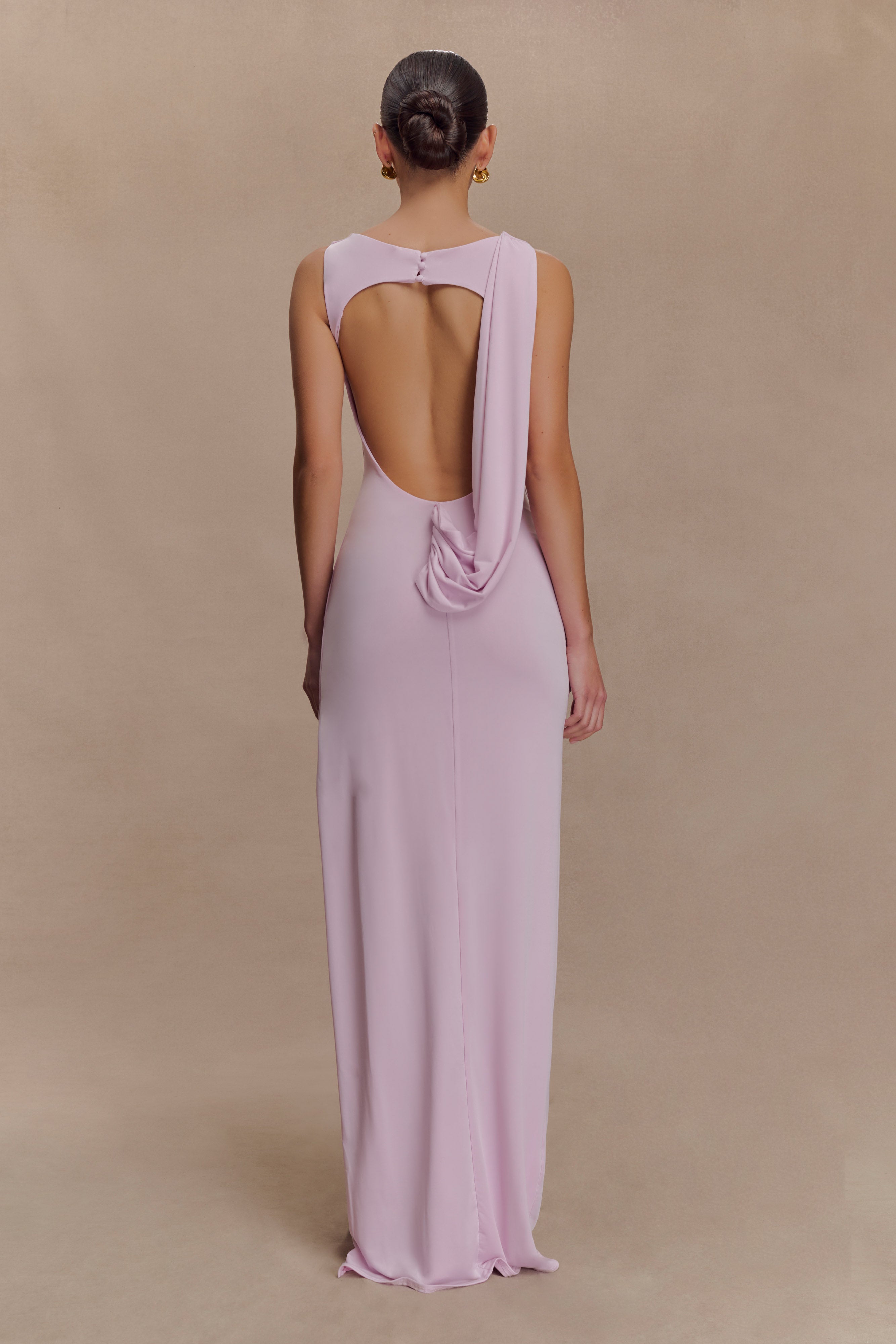Alternative view of Henley Slinky Drape Maxi Dress - Baby Pink