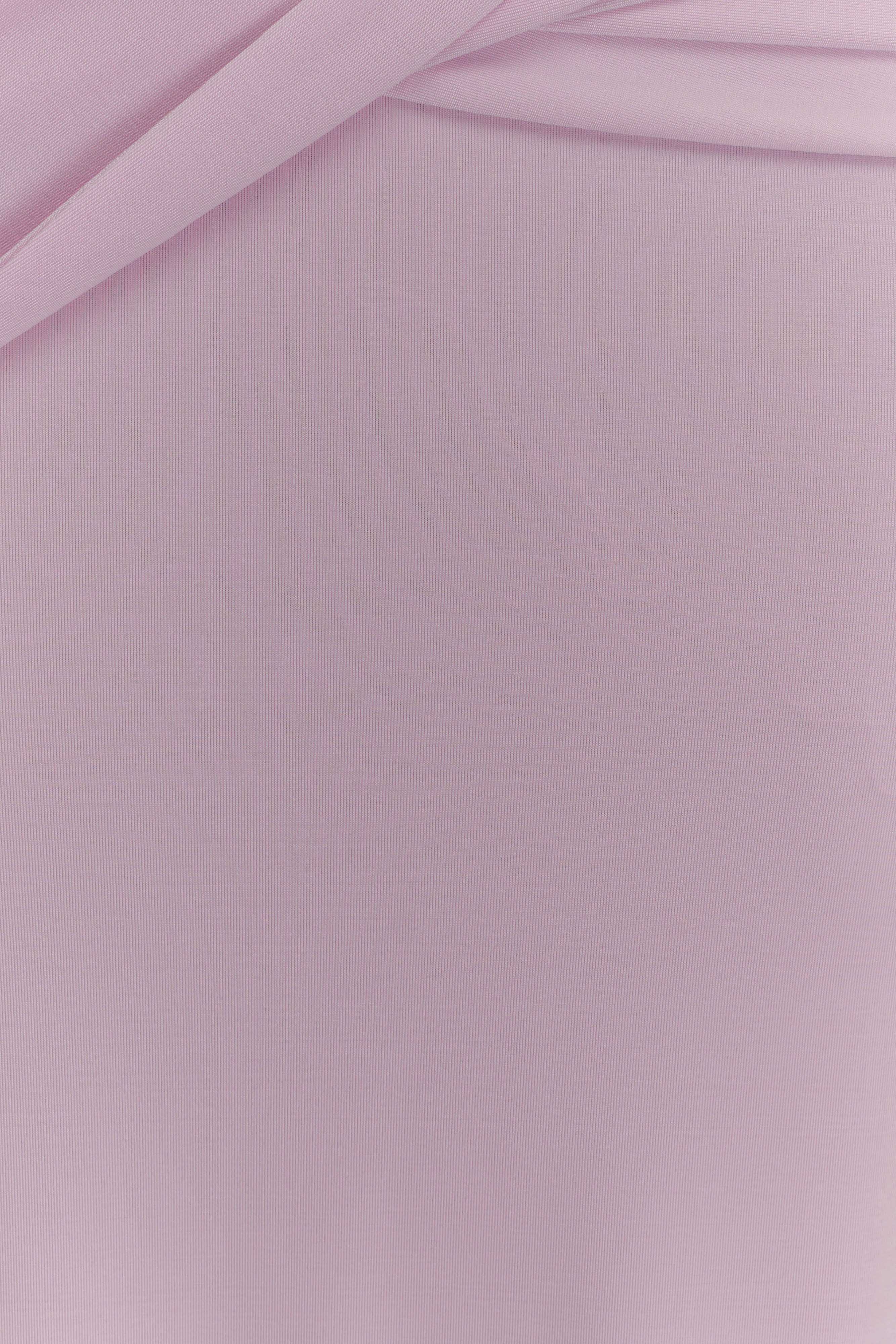 Henley Slinky Drape Maxi Dress - Baby Pink - Image 9