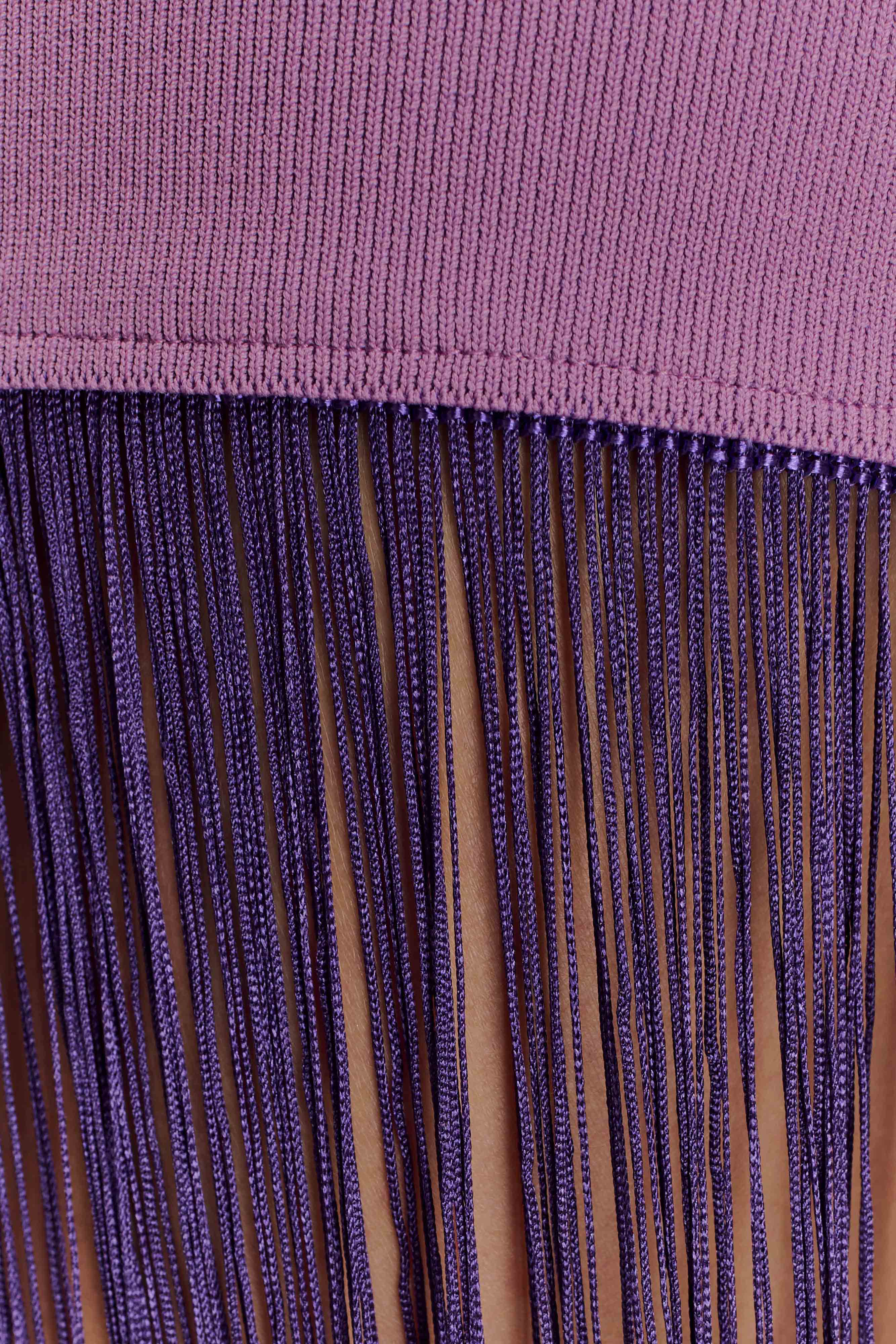 Koah Fringe Bandage Knit Maxi Dress - Purple - Image 8