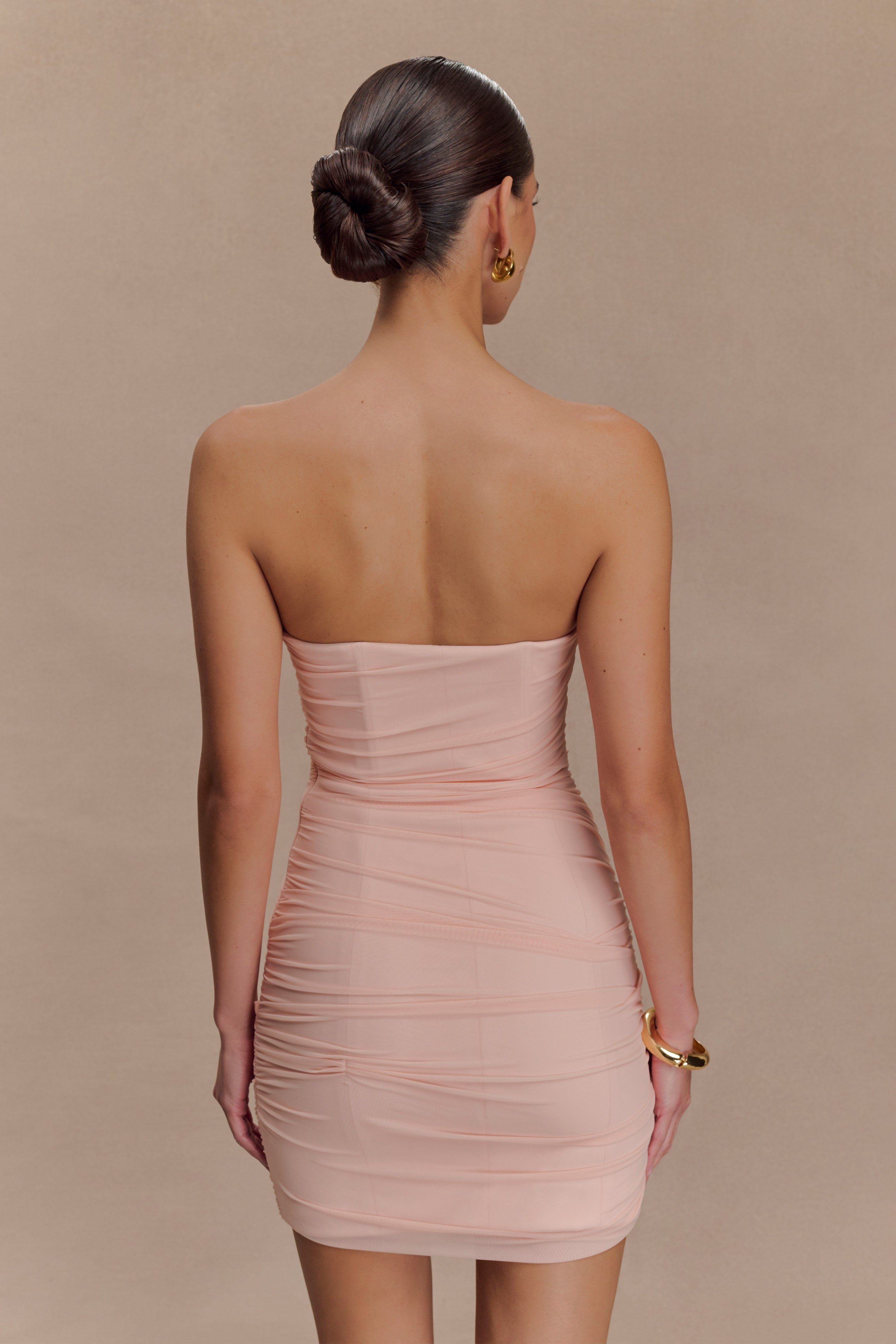 Alternative view of Jianna Strapless Mesh Mini Dress - Powder Pink