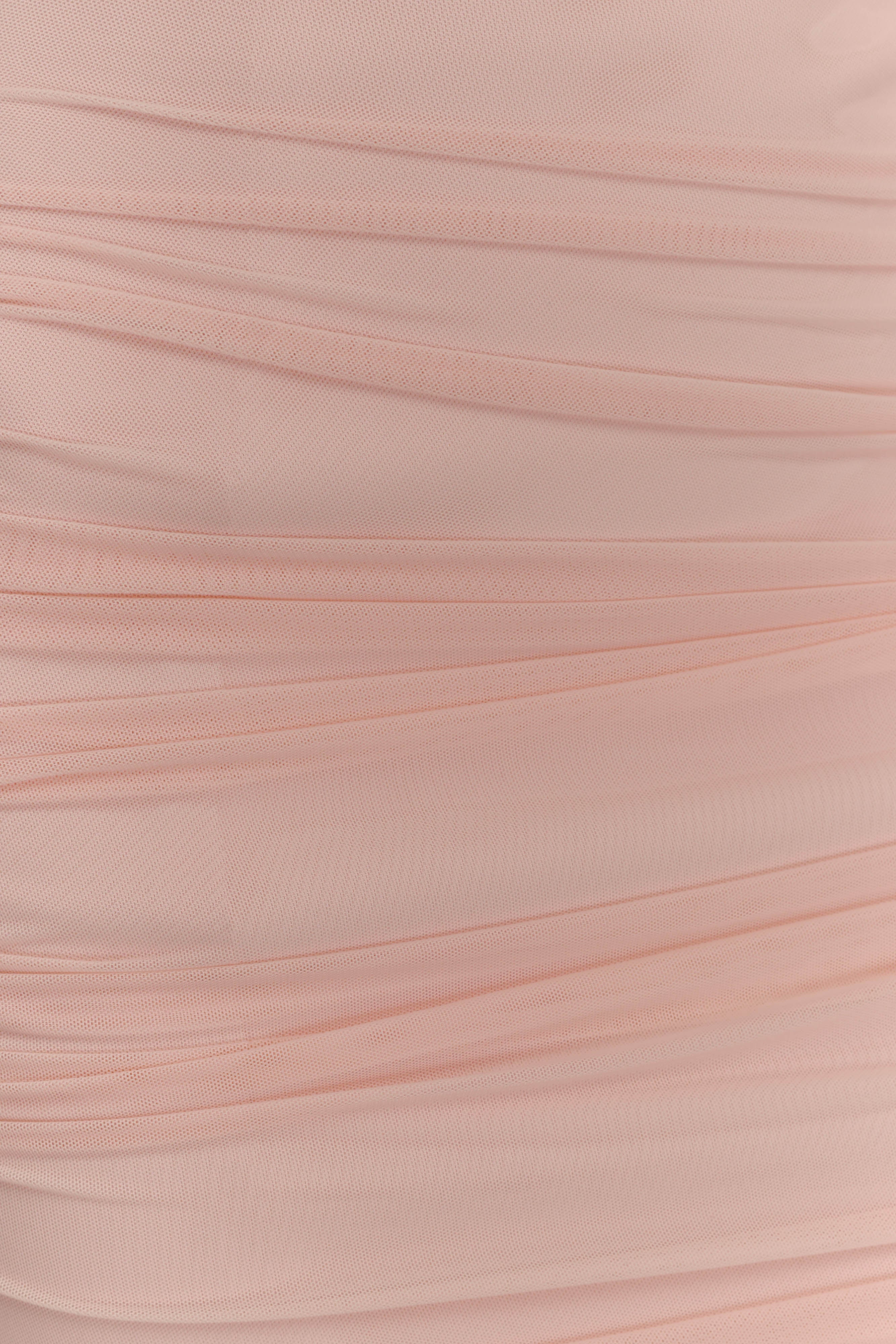 Jianna Strapless Mesh Mini Dress - Powder Pink - Image 5