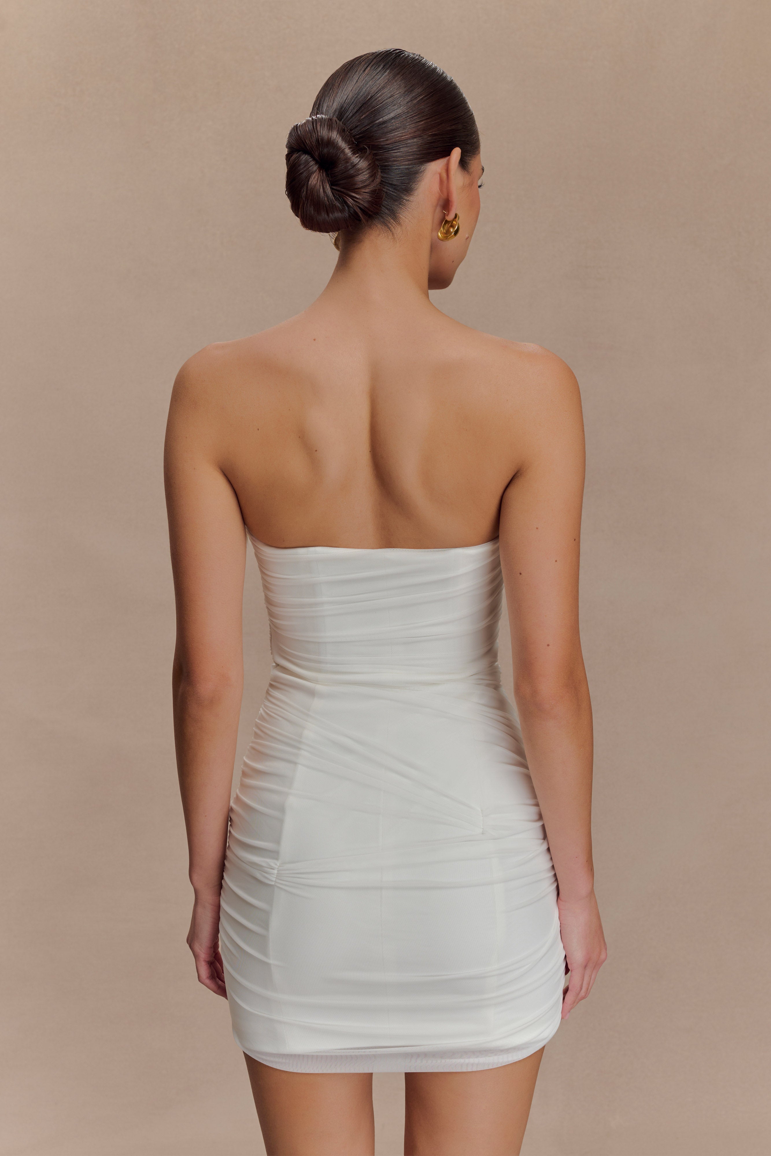 Alternative view of Jianna Strapless Mesh Mini Dress - White