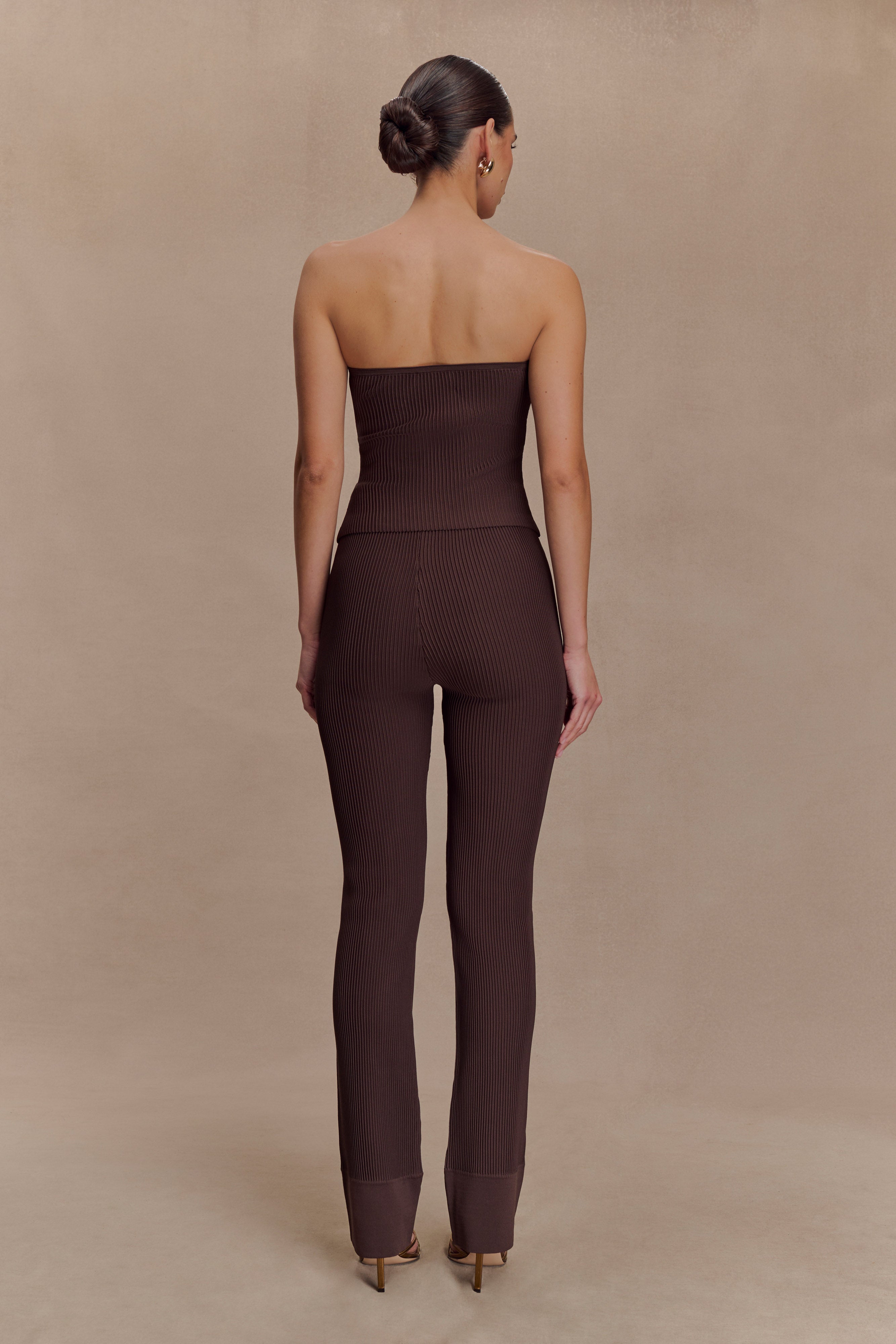 Elodie Strapless Cupped Knit Top - Chocolate - Image 5