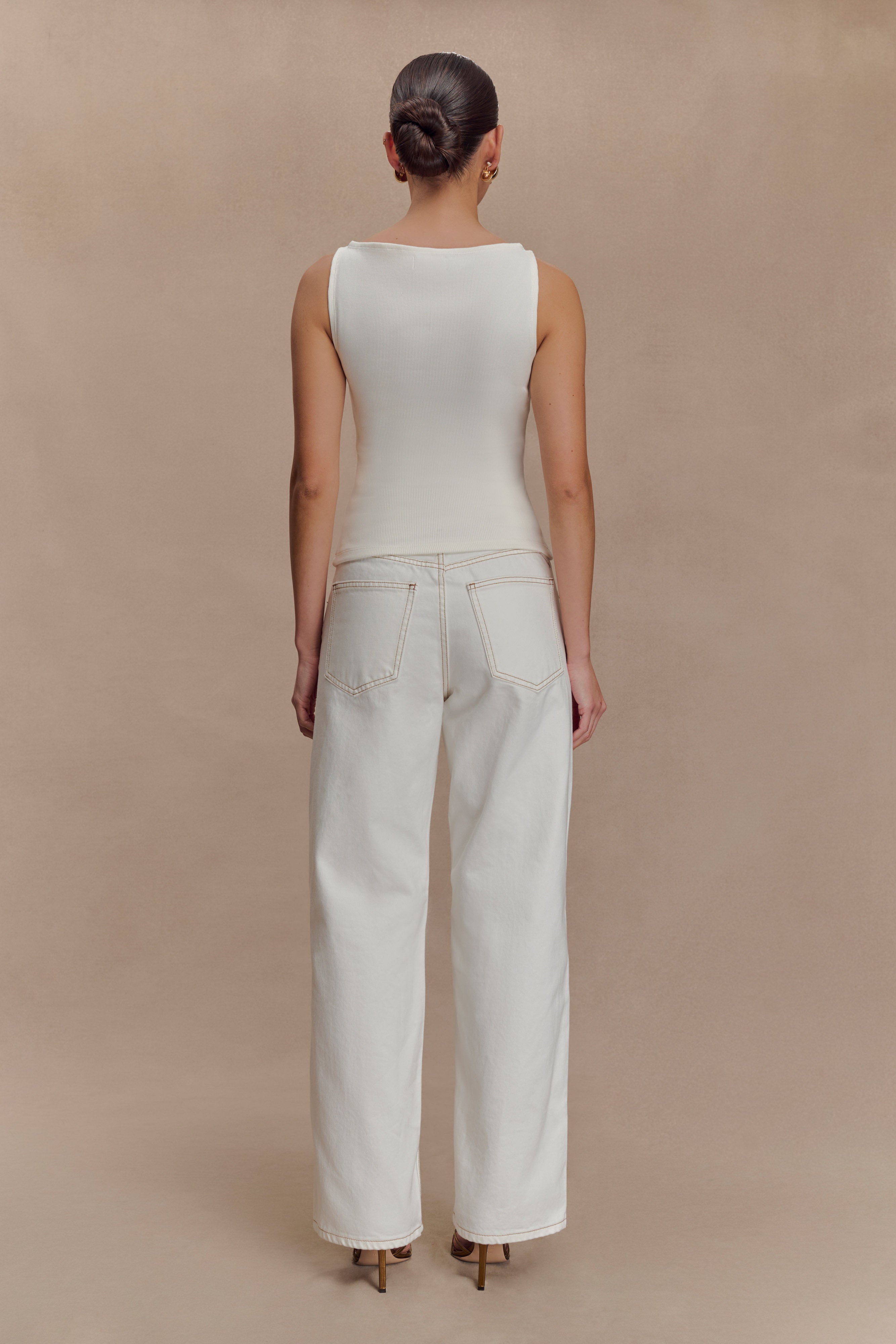 Coraline Panelled Sleeveless Top - White - Image 5