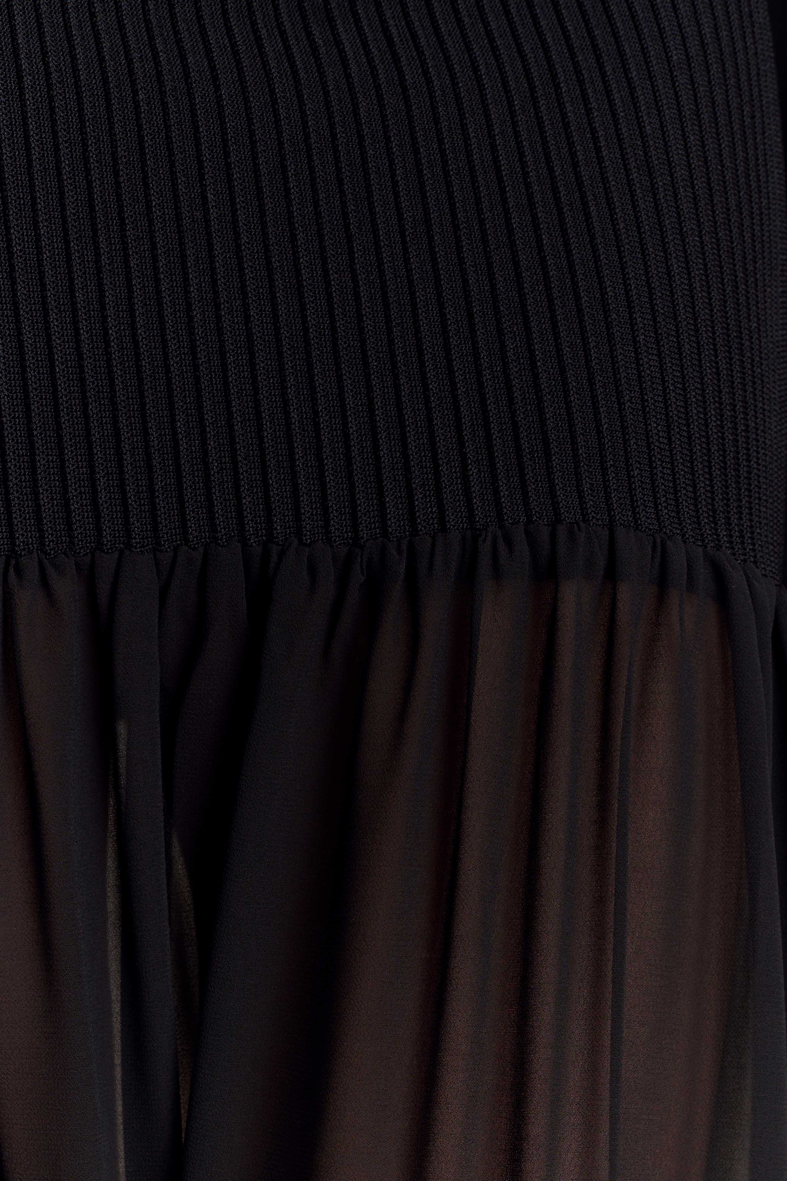 Haille Knit Chiffon Maxi Dress - Black - Image 5