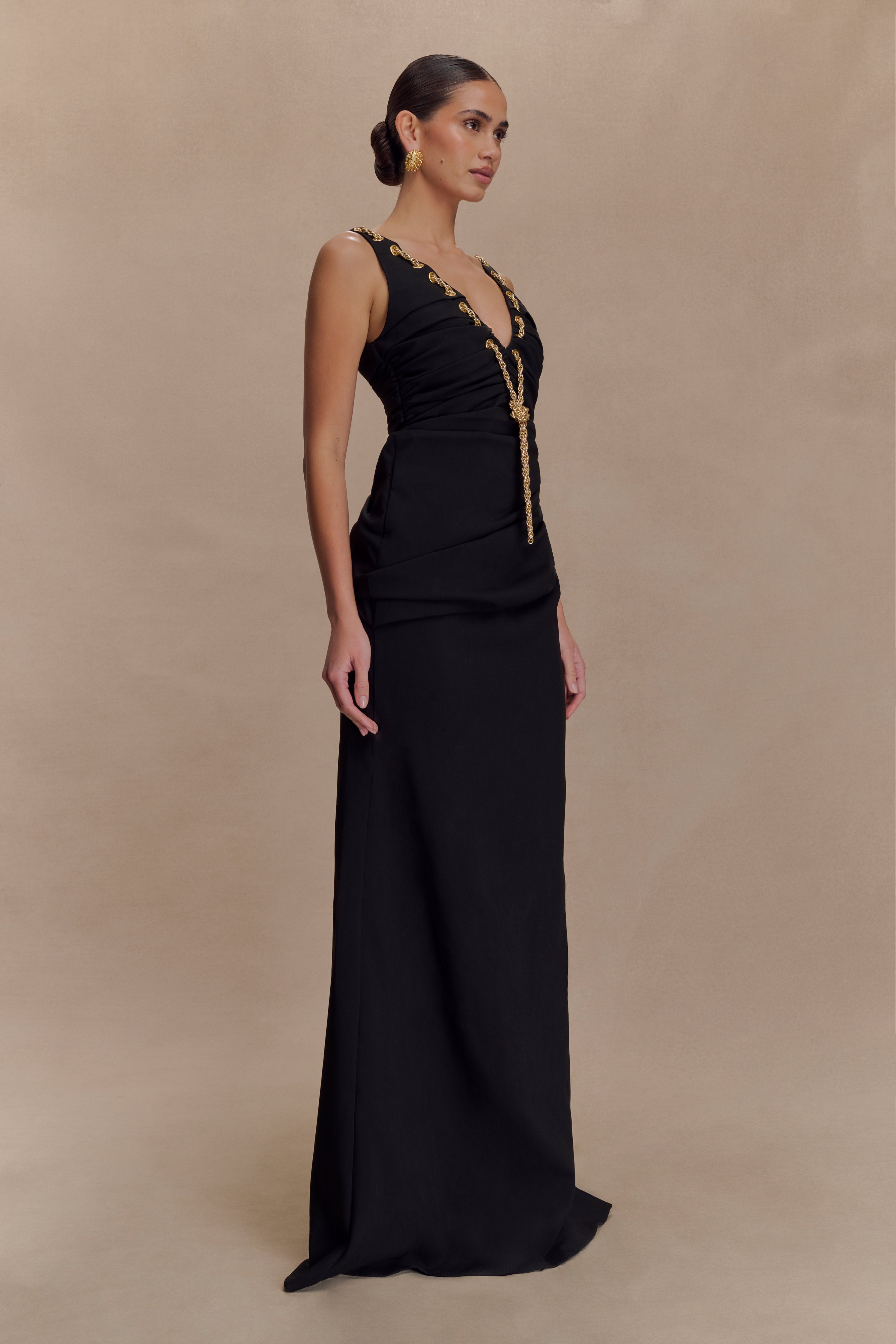 Axton Low Neck Maxi Dress - Black - Image 4