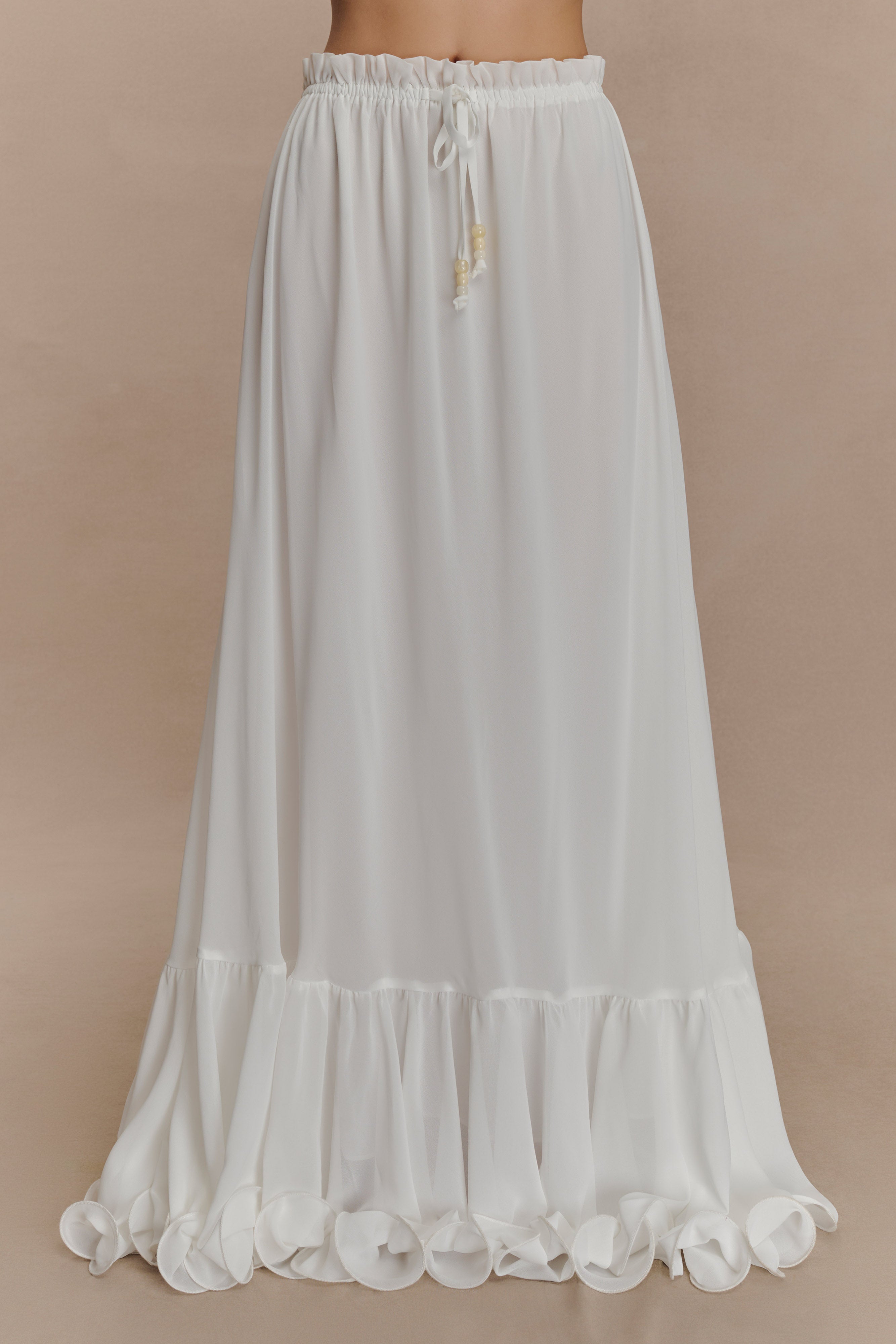 Carlie Chiffon Maxi Skirt - Ivory - Image 9