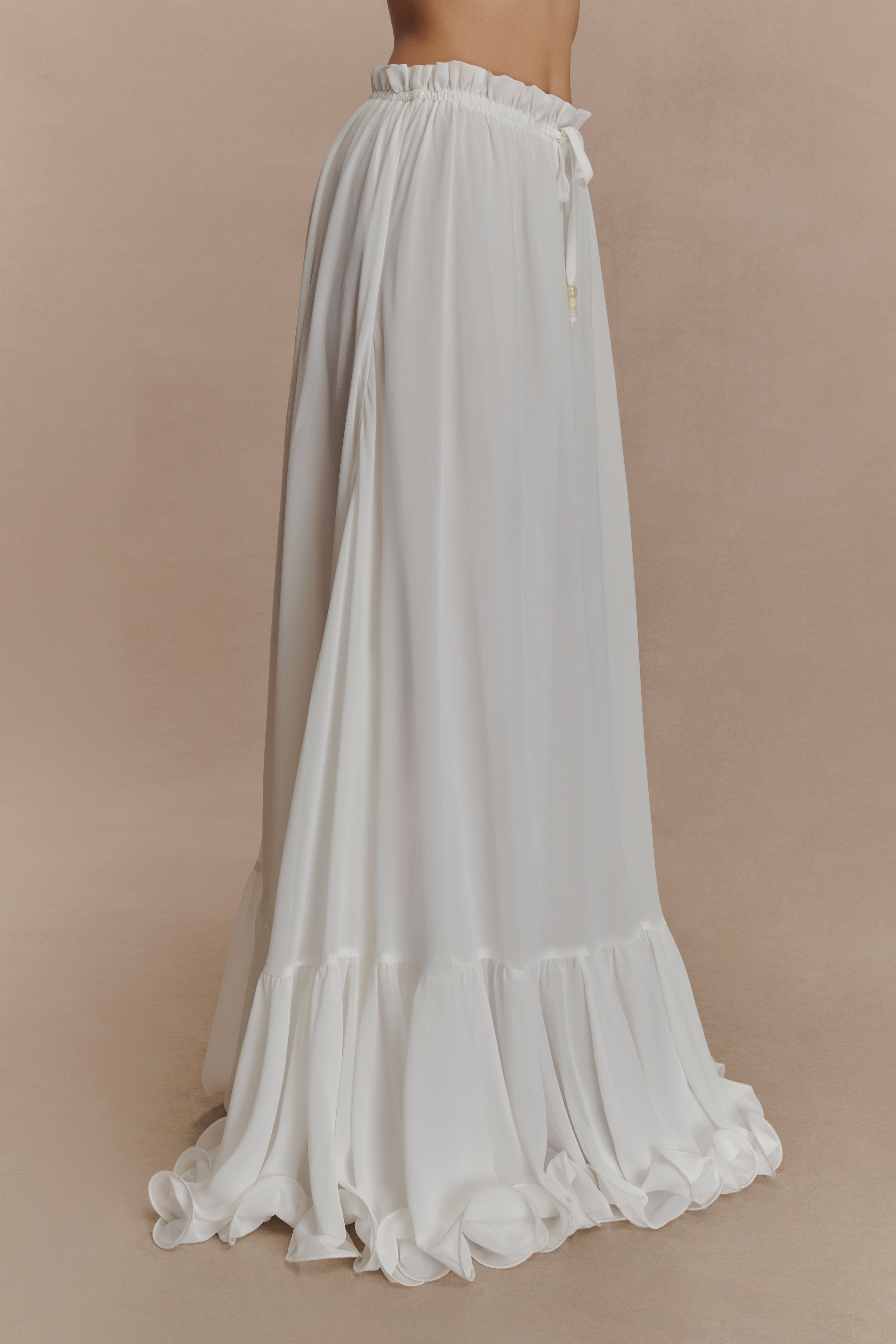 Carlie Chiffon Maxi Skirt - Ivory - Image 7