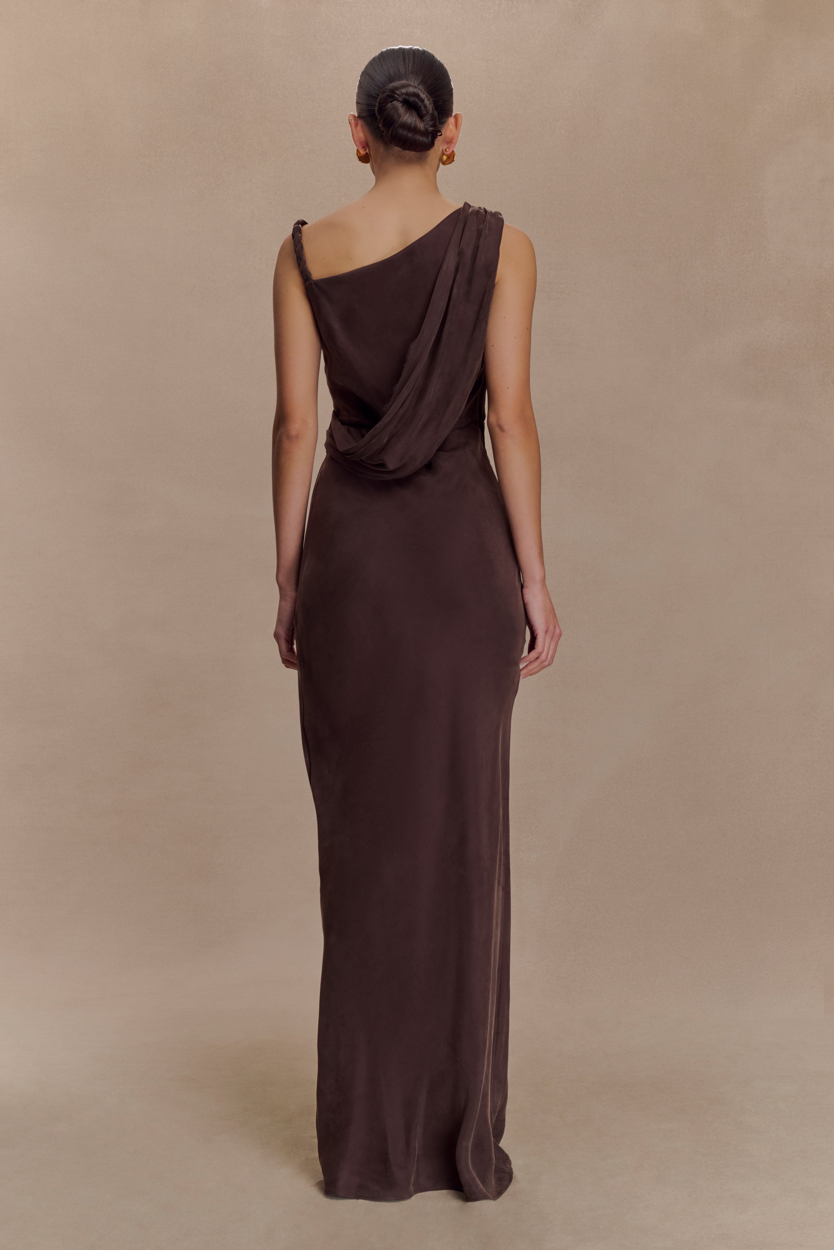 Alternative view of Lorieanne Draped Maxi Dress - Dark Chocolate