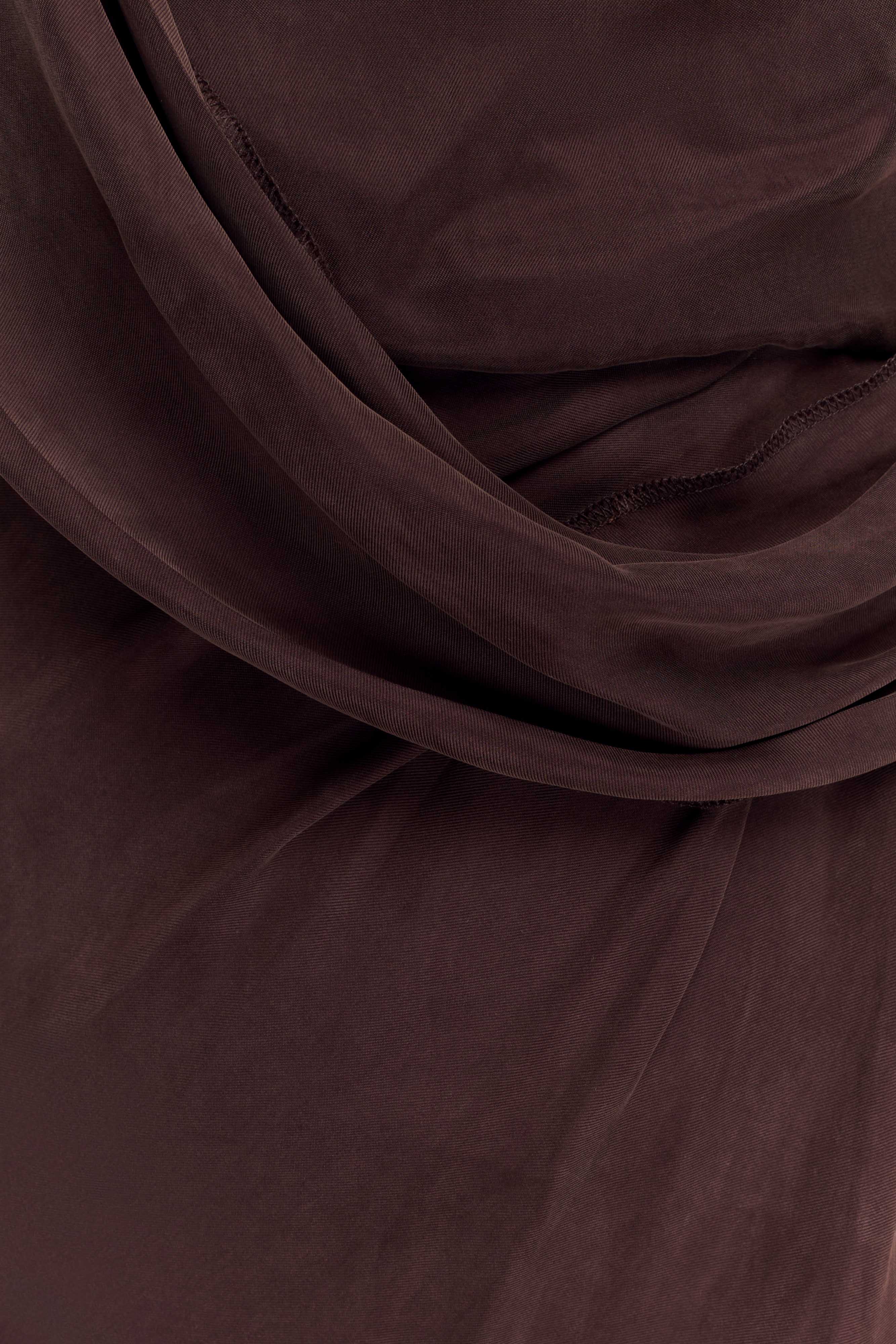 Lorieanne Draped Maxi Dress - Dark Chocolate - Image 4