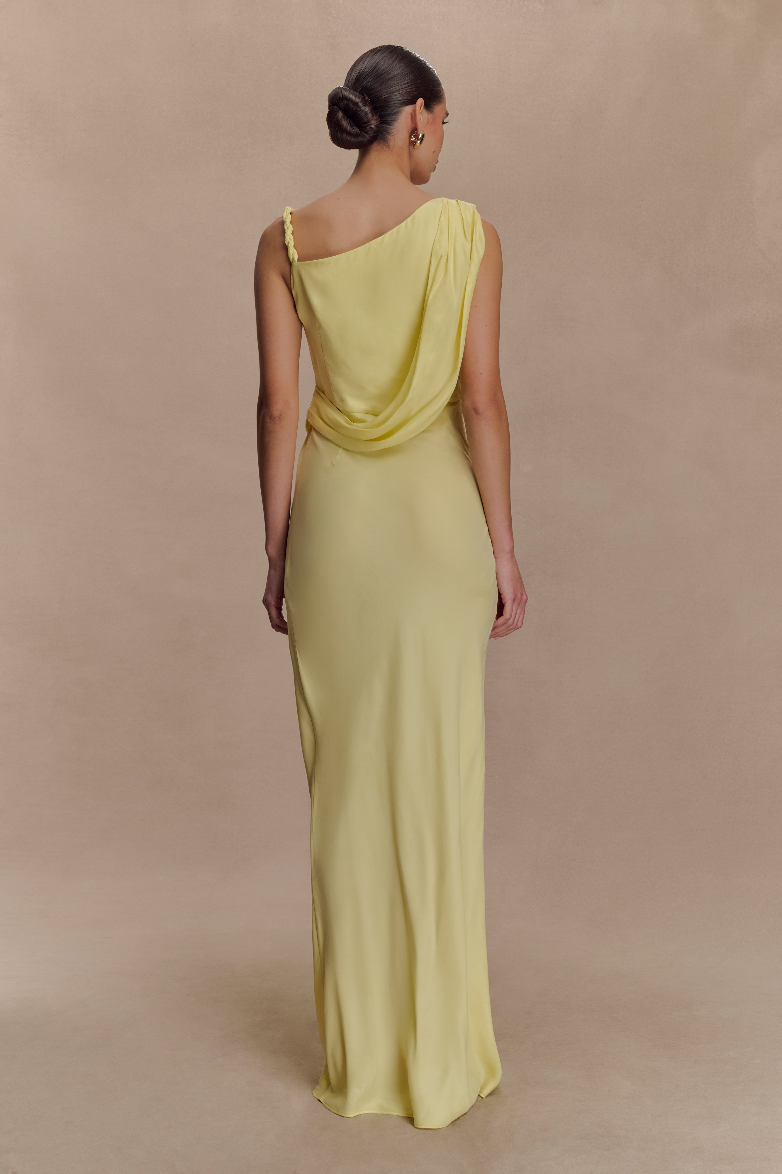 Lorieanne Draped Maxi Dress - Lemon - Image 5