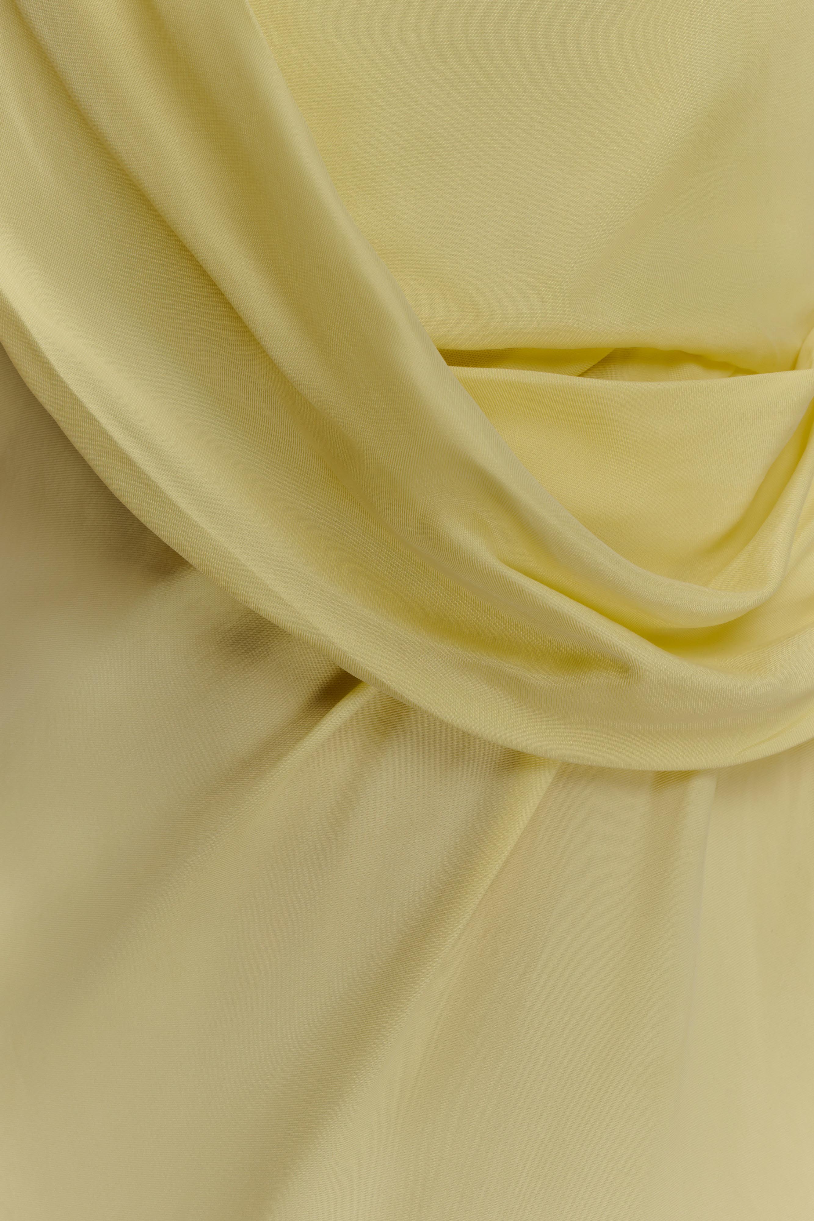 Lorieanne Draped Maxi Dress - Lemon - Image 6