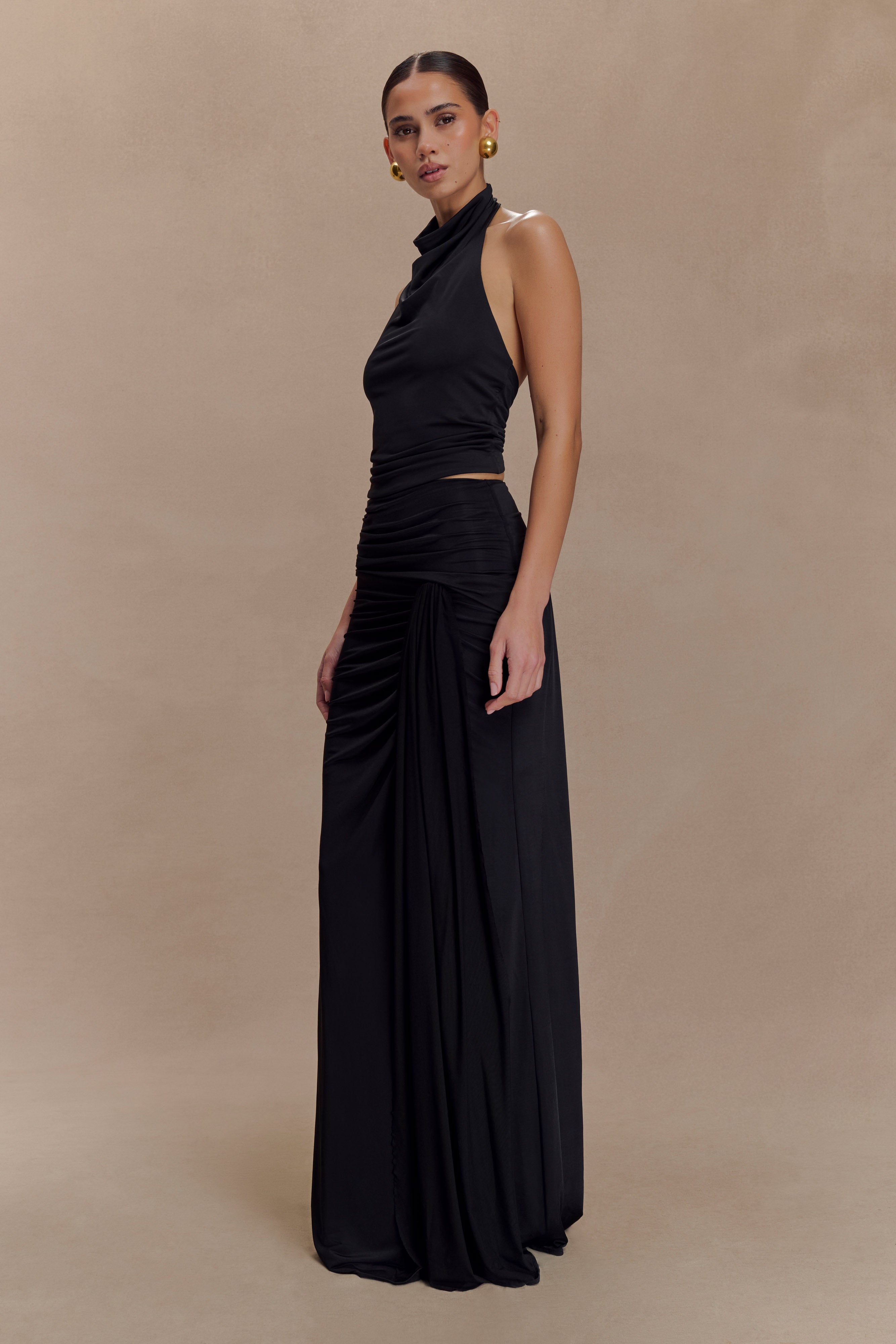 Calandra Slinky Maxi Skirt - Black - Image 4