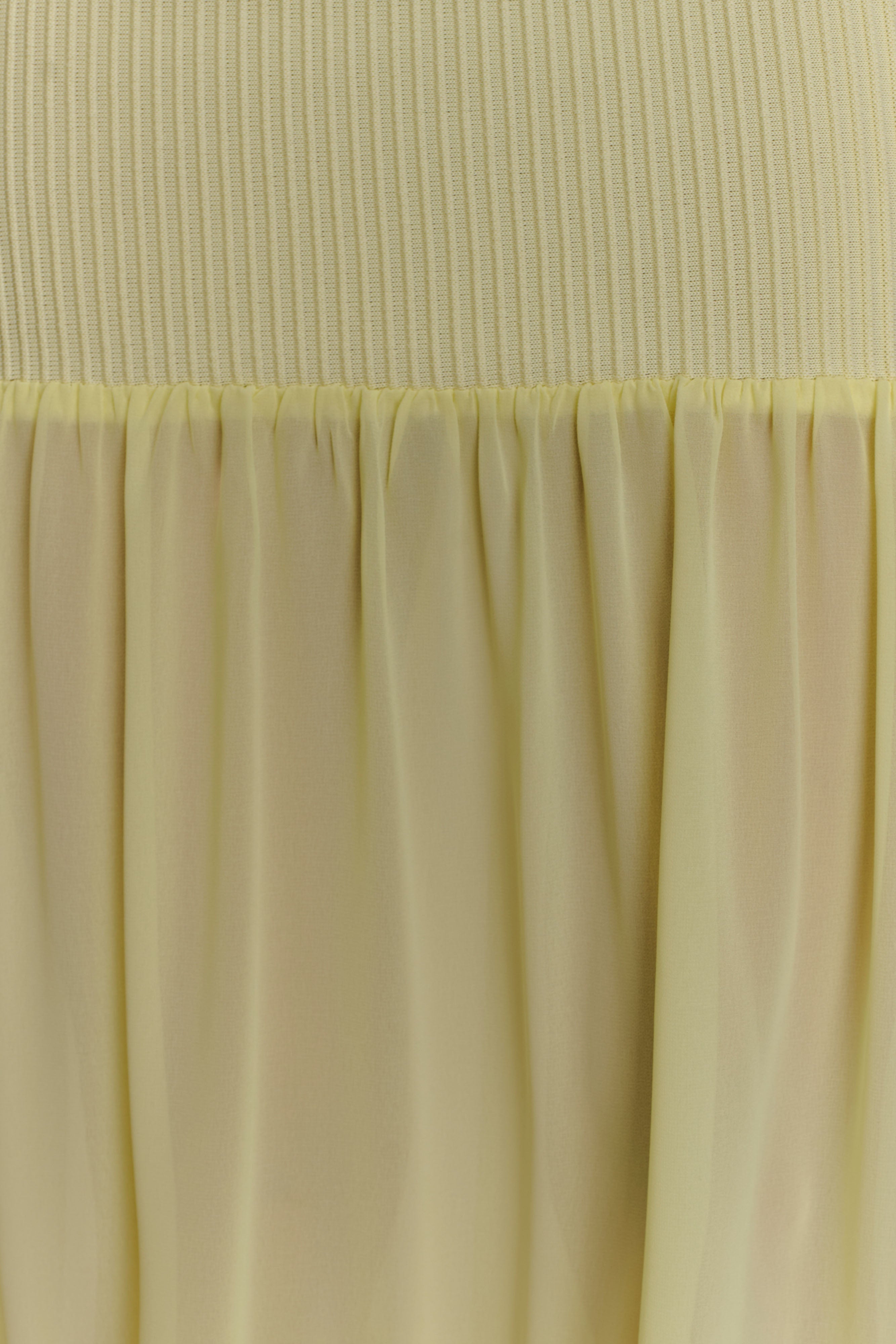 Haille Knit Chiffon Maxi Dress - Lemon - Image 5