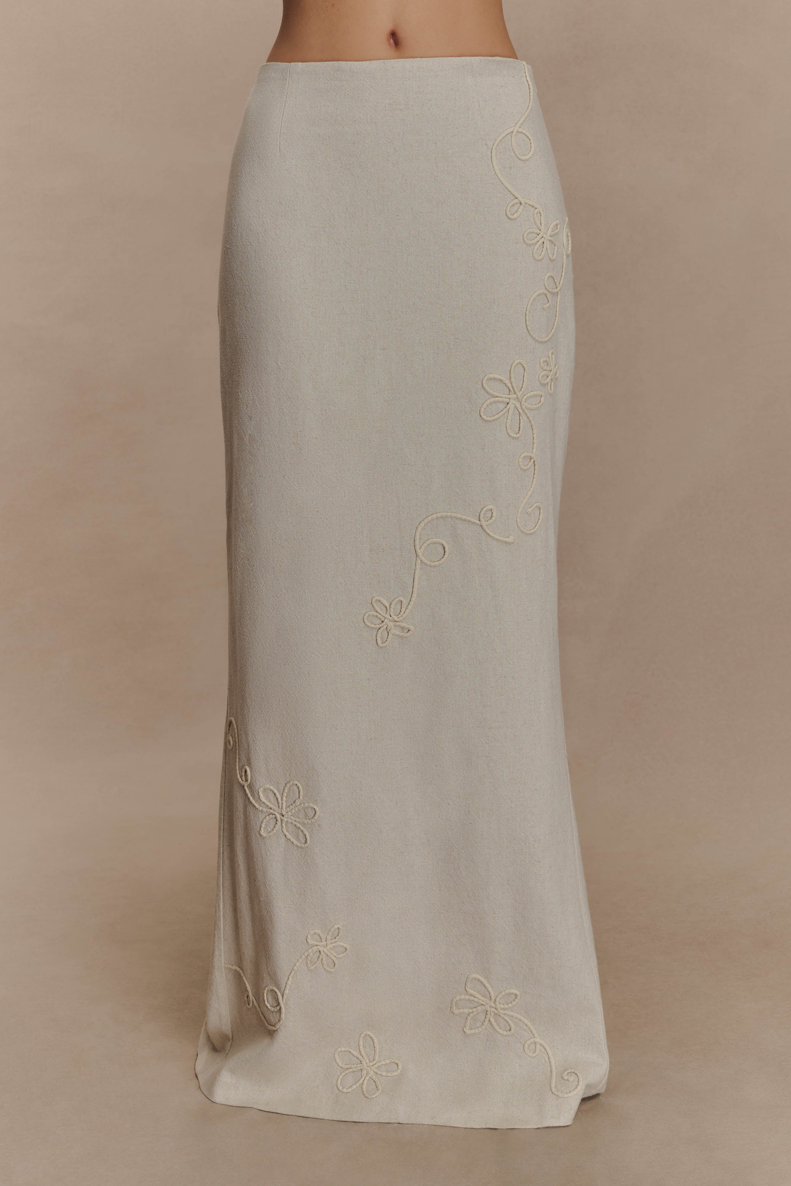 Alternative view of Casey Linen Embroidered Maxi Skirt - Natural