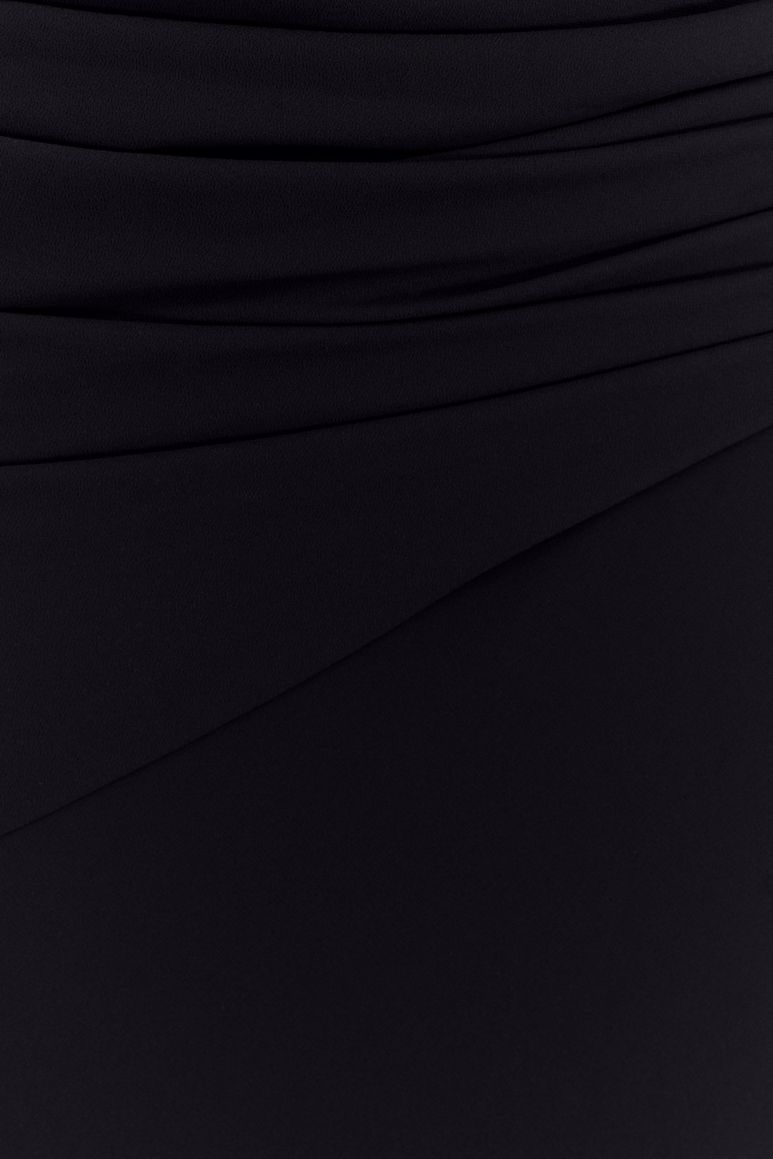 Giulia Chiffon Draped Maxi Dress - Black - Image 4