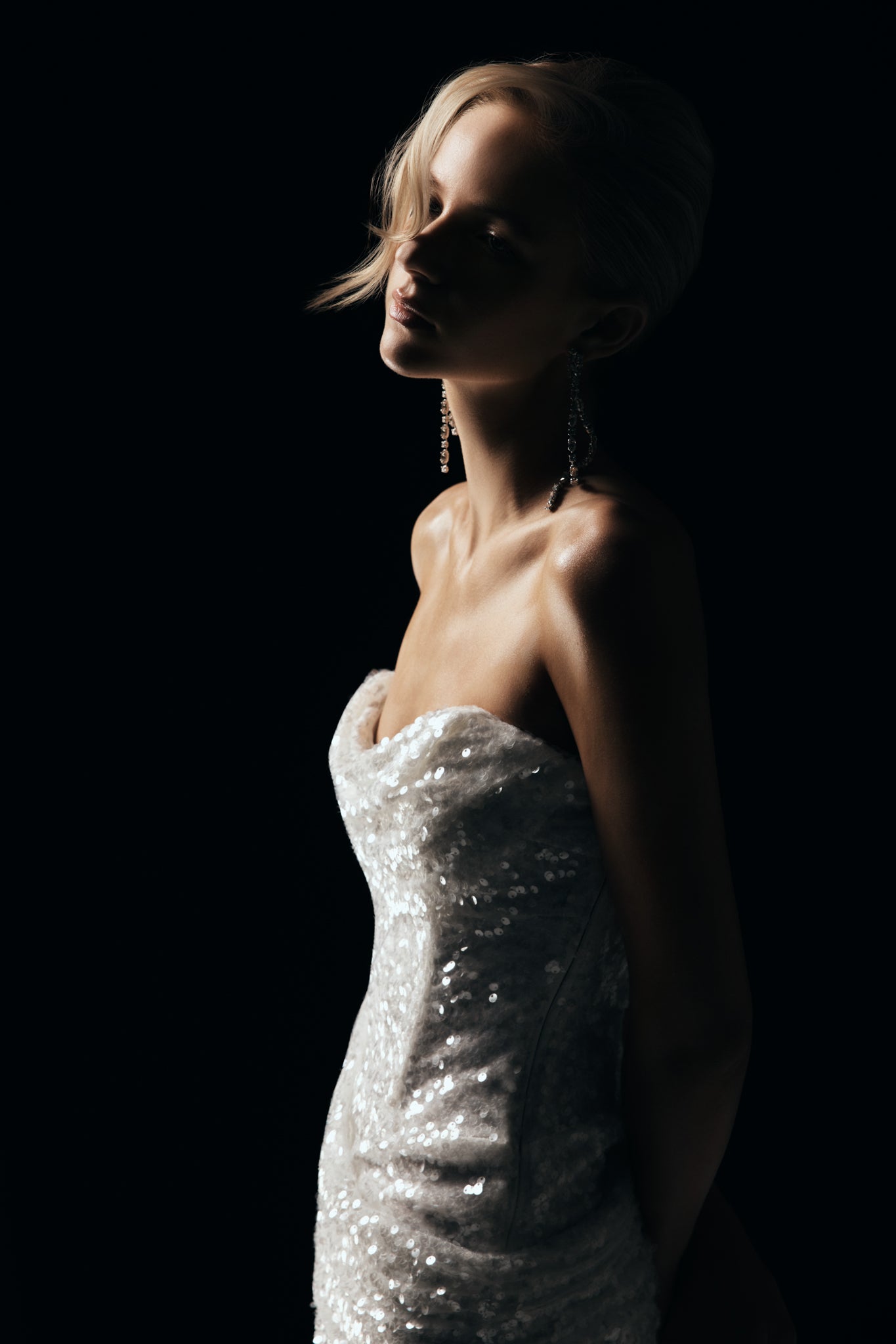 Nala Strapless Sequin Maxi Dress - Ivory - Image 3