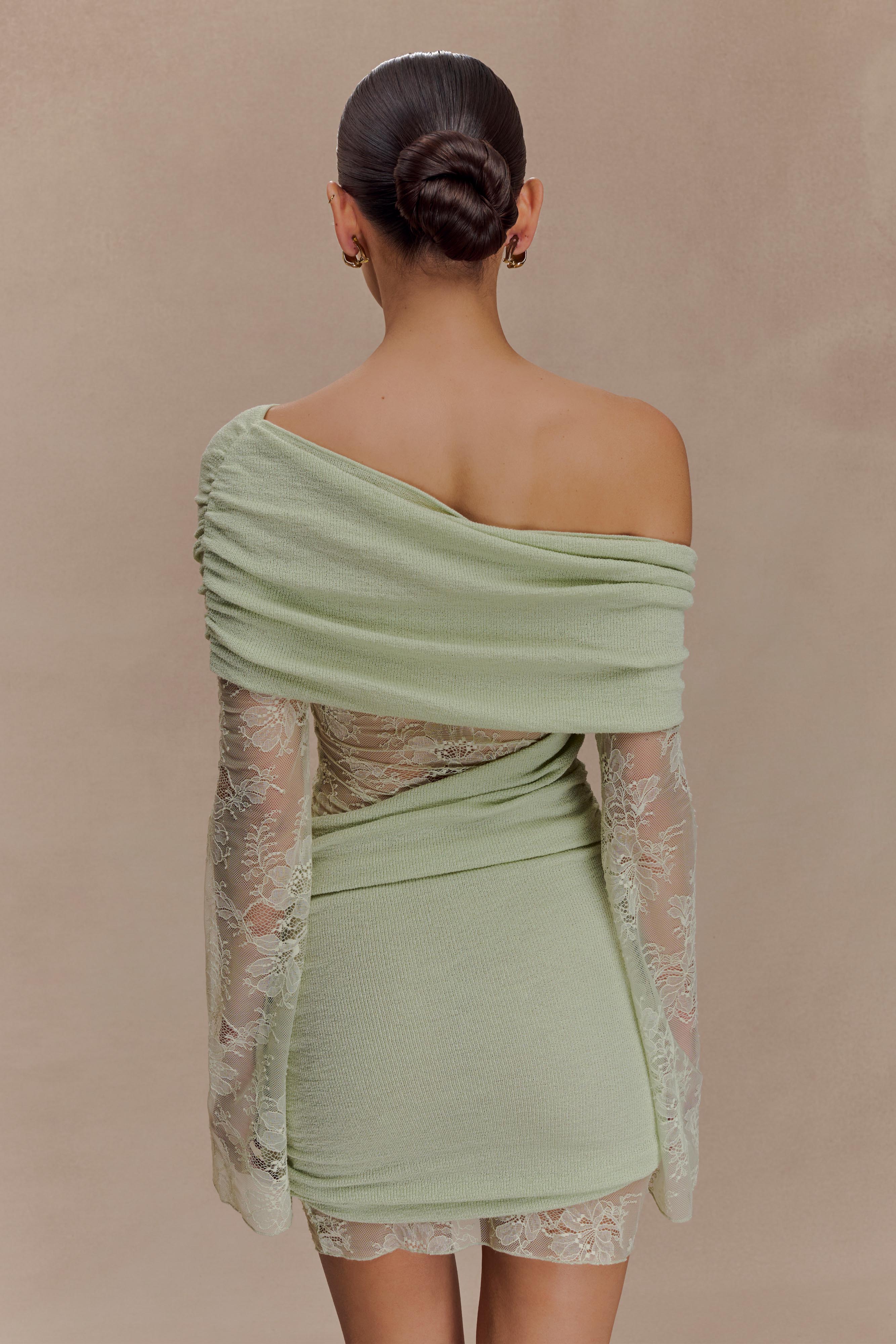 Alternative view of Luxie Lace Knit Mini Dress - Pastel Green