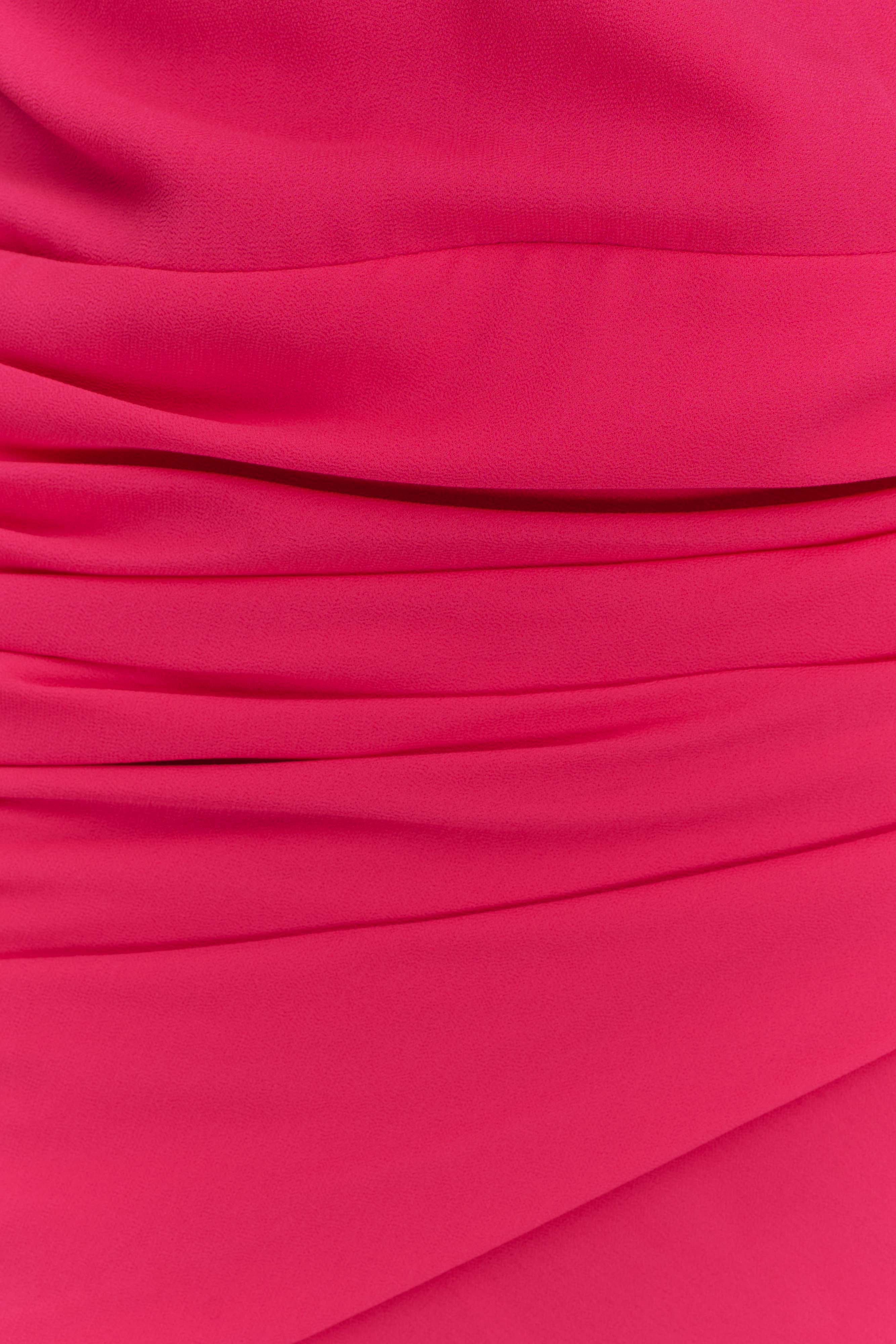 Giulia Chiffon Draped Mini Dress - Raspberry - Image 4