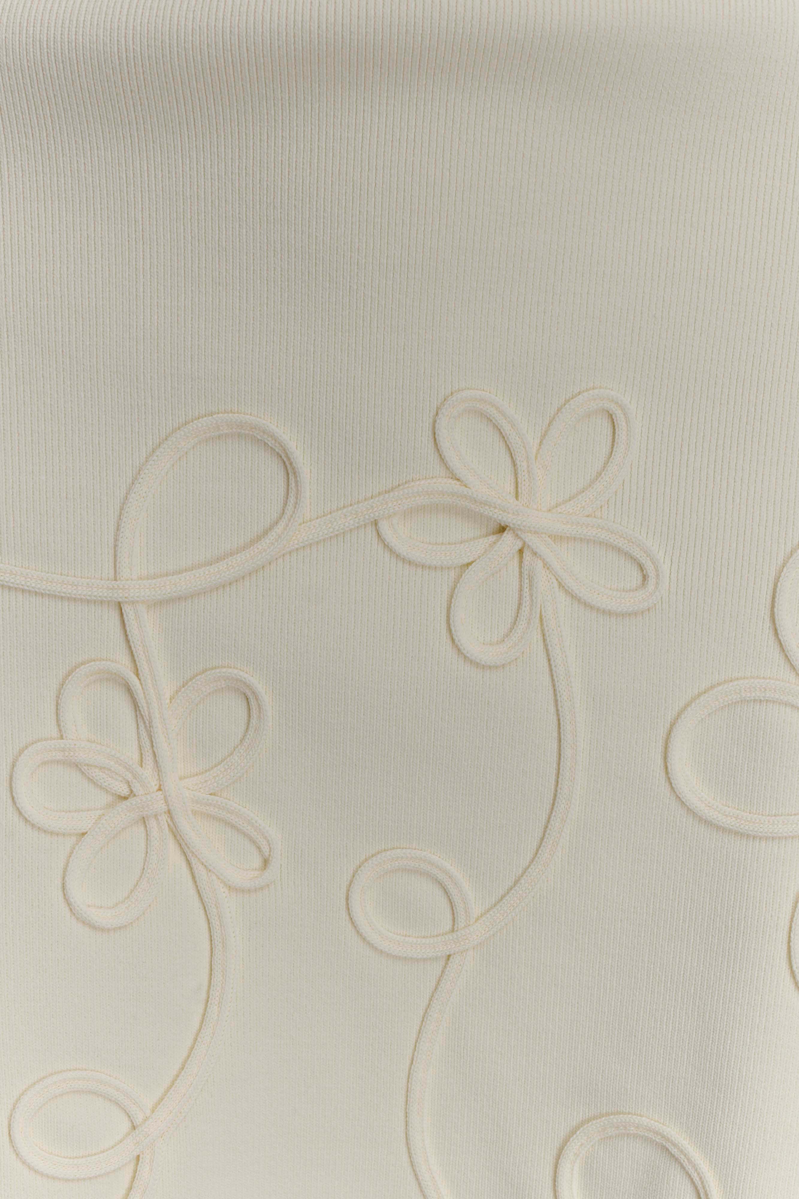 Brullo Embroidery Knit Mini Dress - Ivory - Image 7