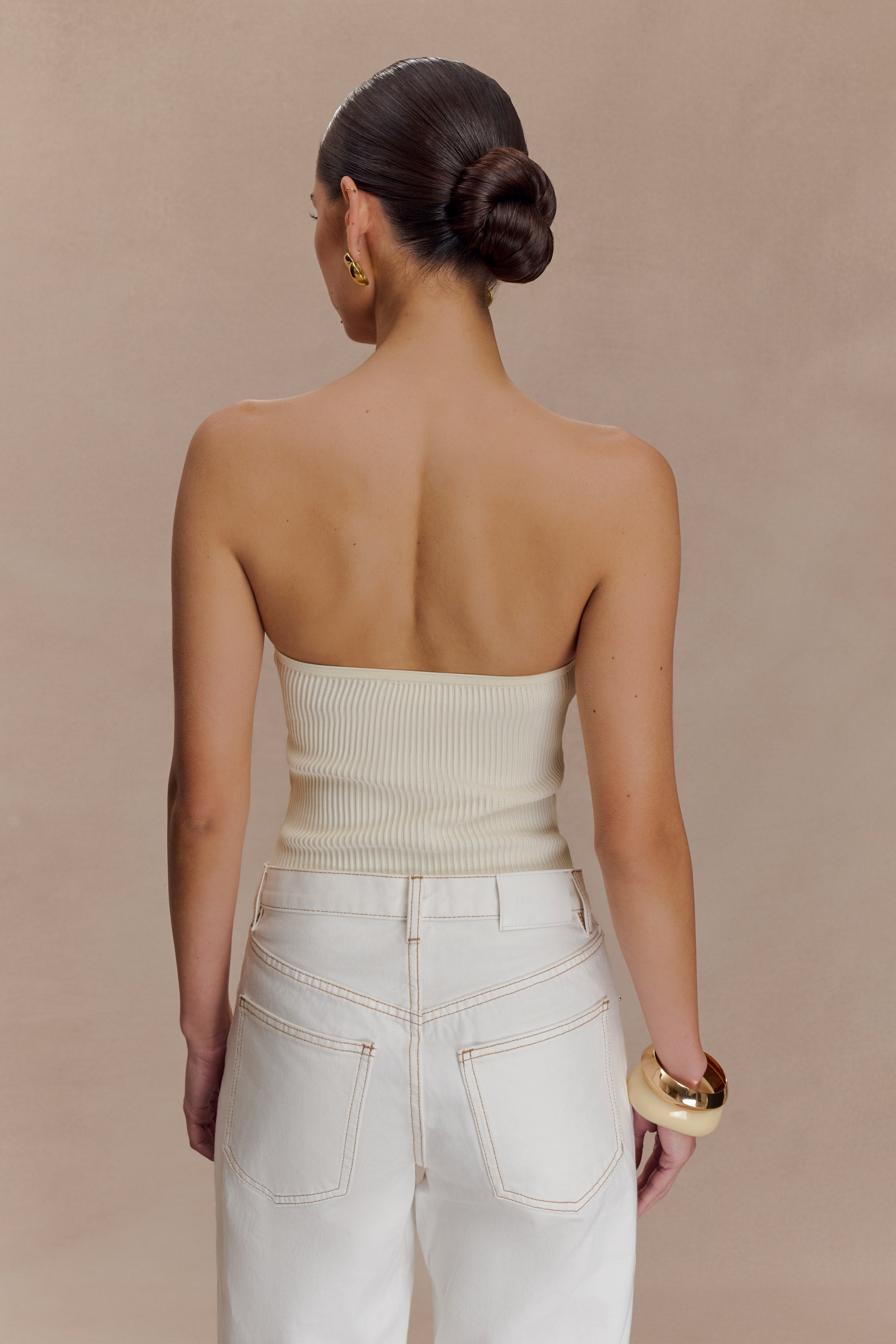 Alternative view of Elodie Strapless Cupped Knit Top - Ivory