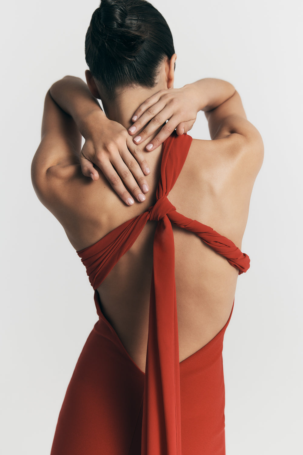 Alternative view of Philippa Knotted Crepe Maxi Dress - Ruby