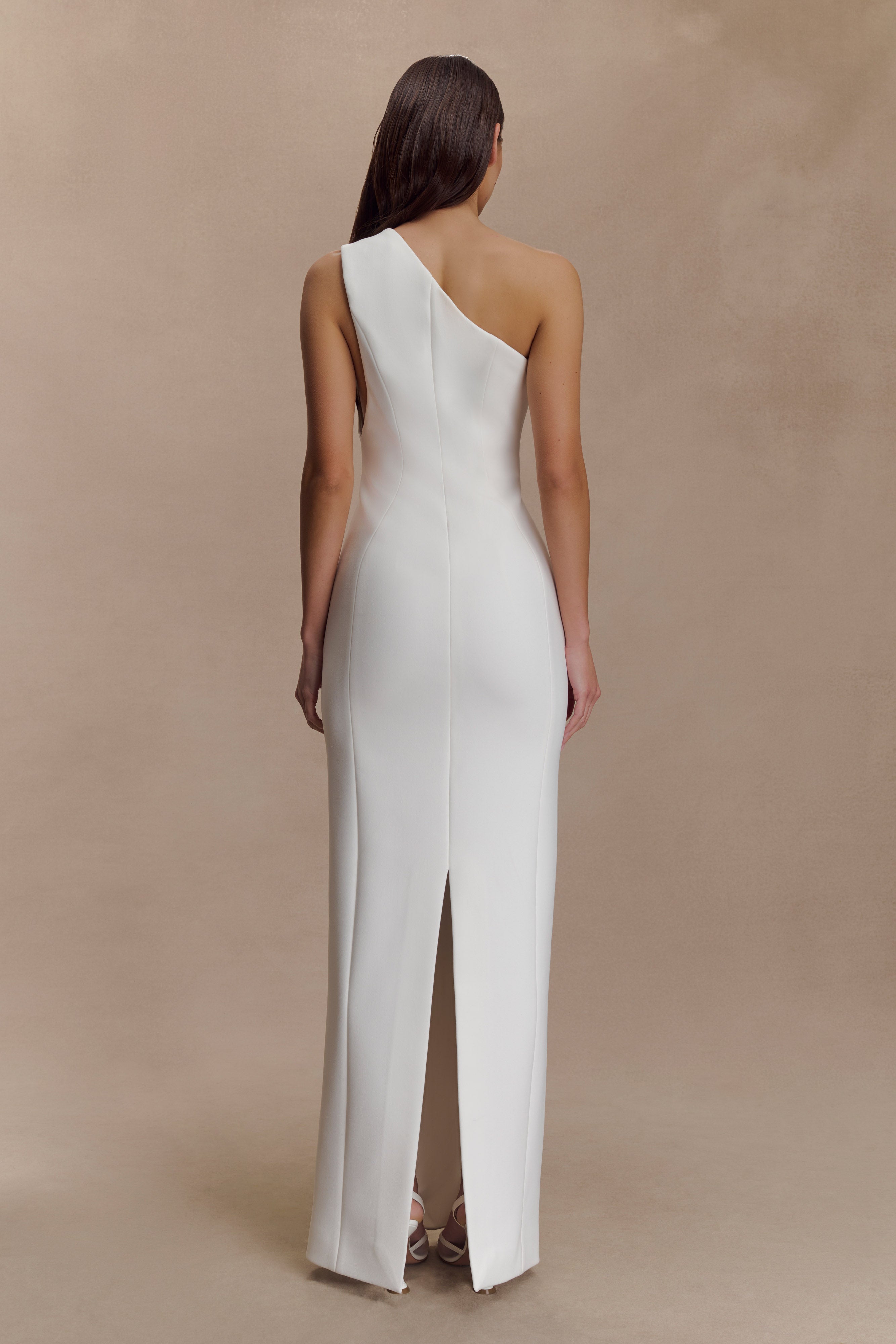 Alternative view of Milena One Shoulder Crepe Maxi Dress - White