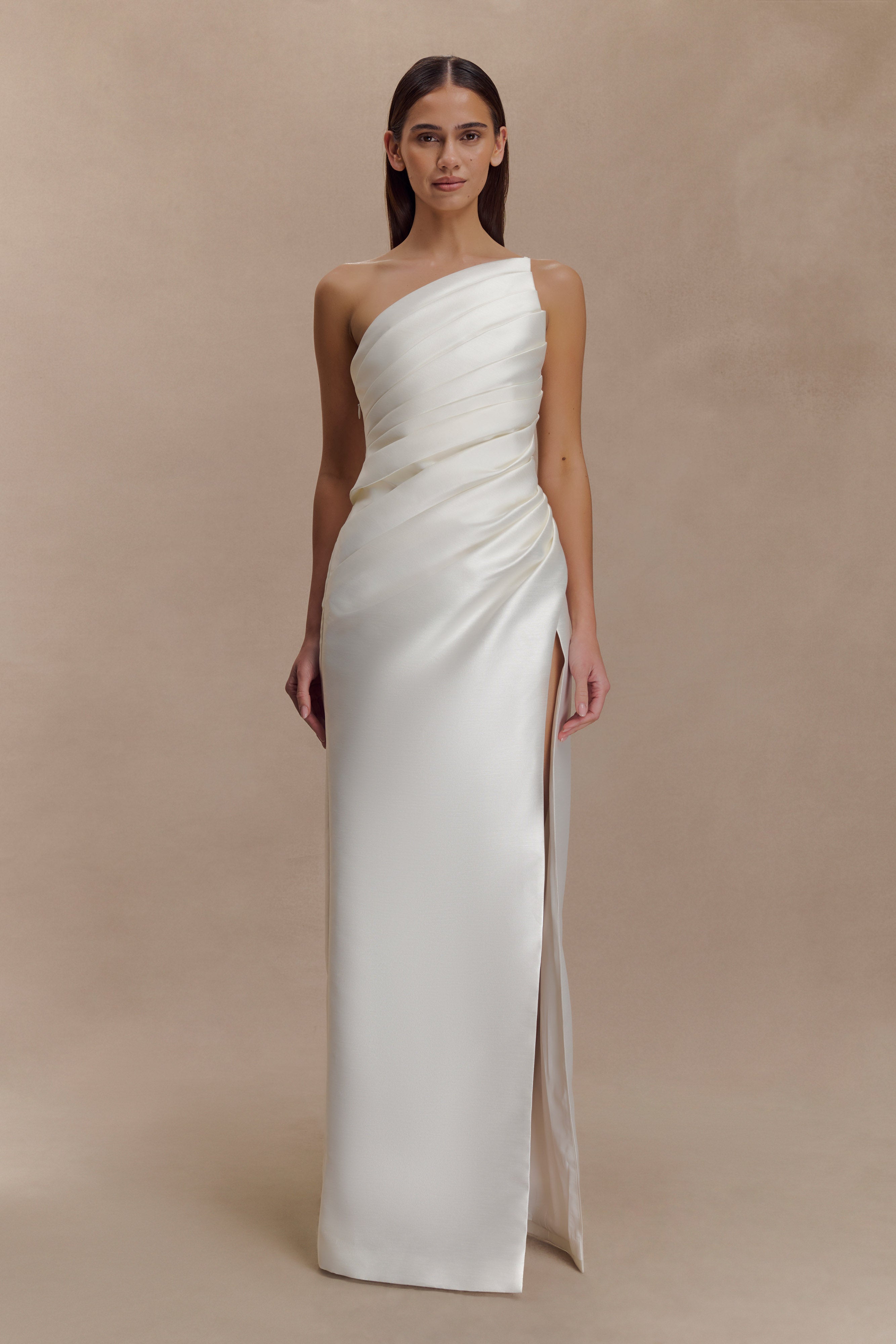 Francine One Shoulder Maxi Dress - Ivory - Image 5