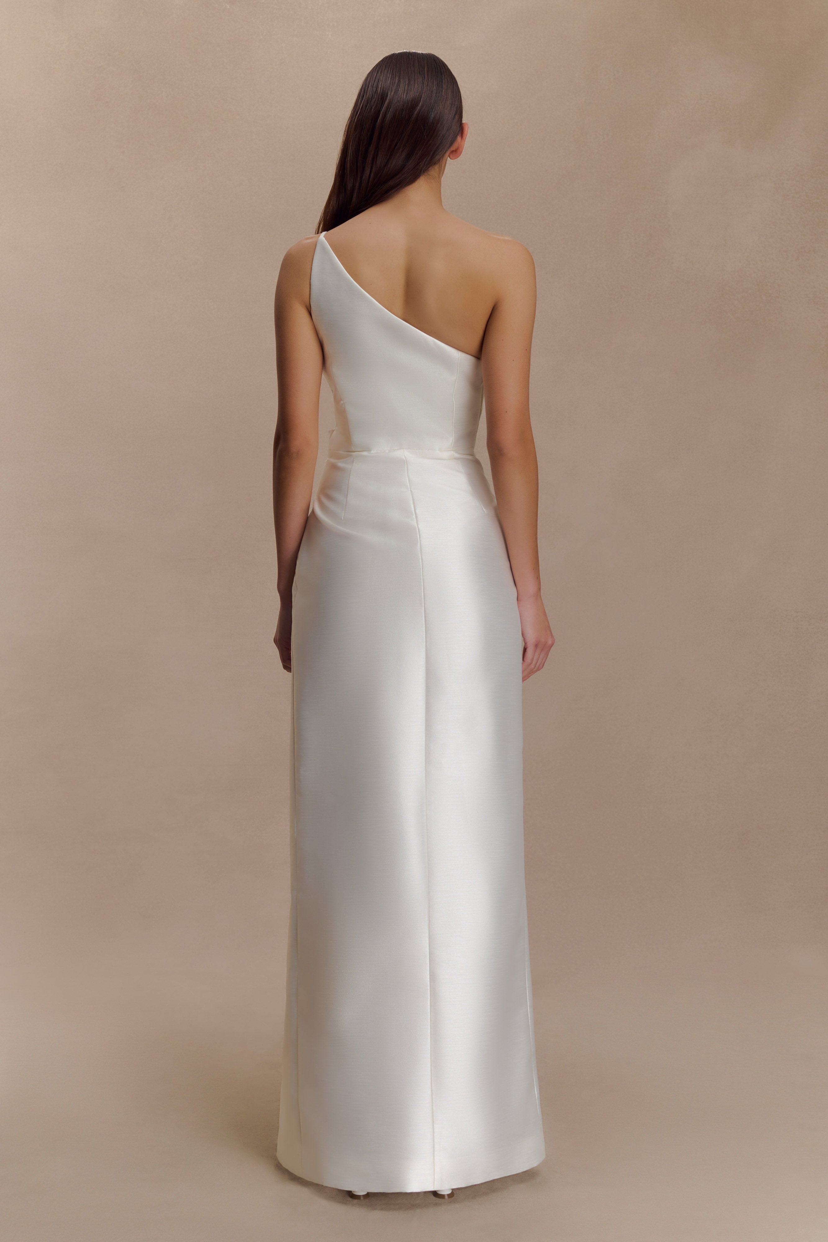 Francine One Shoulder Maxi Dress - Ivory - Image 3