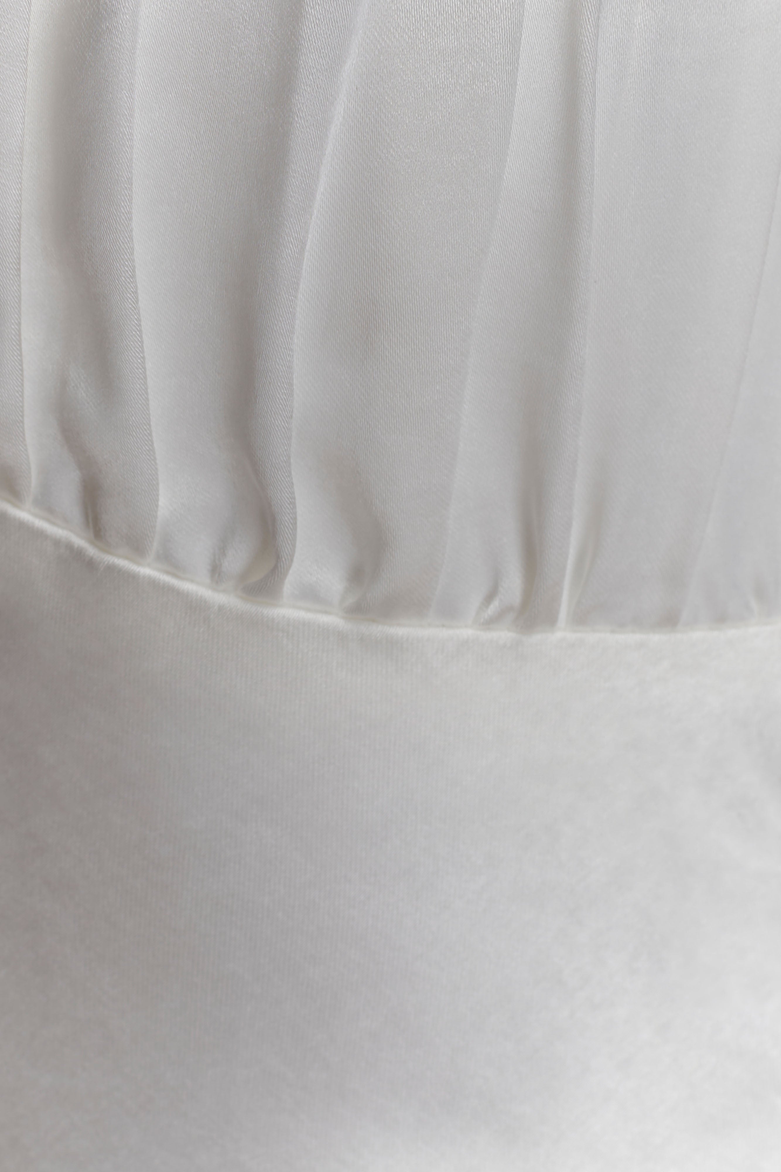 Alice Satin Halter Maxi Dress - White - Image 9