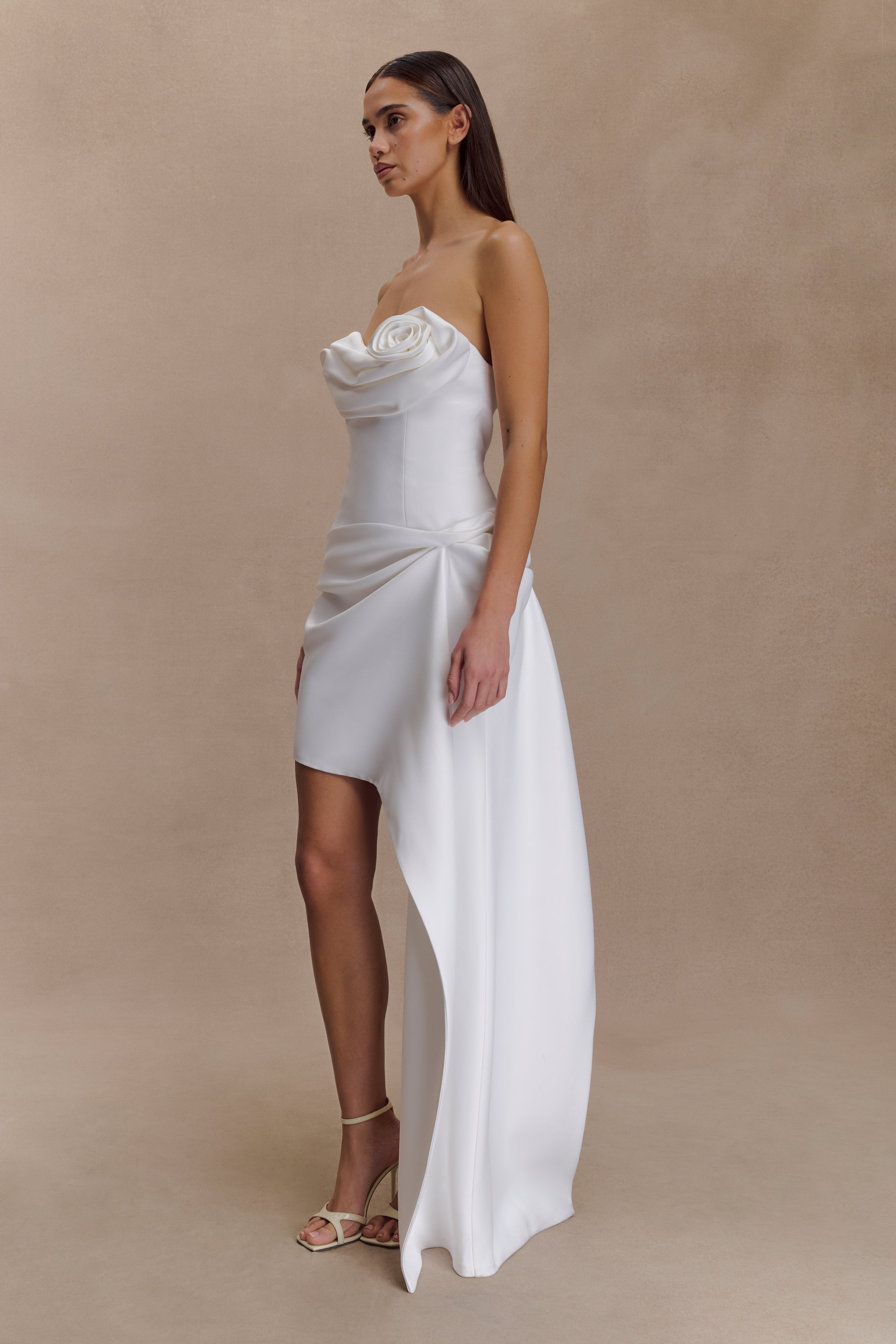 Evianna Strapless Gathered Mini Dress - White - Image 6