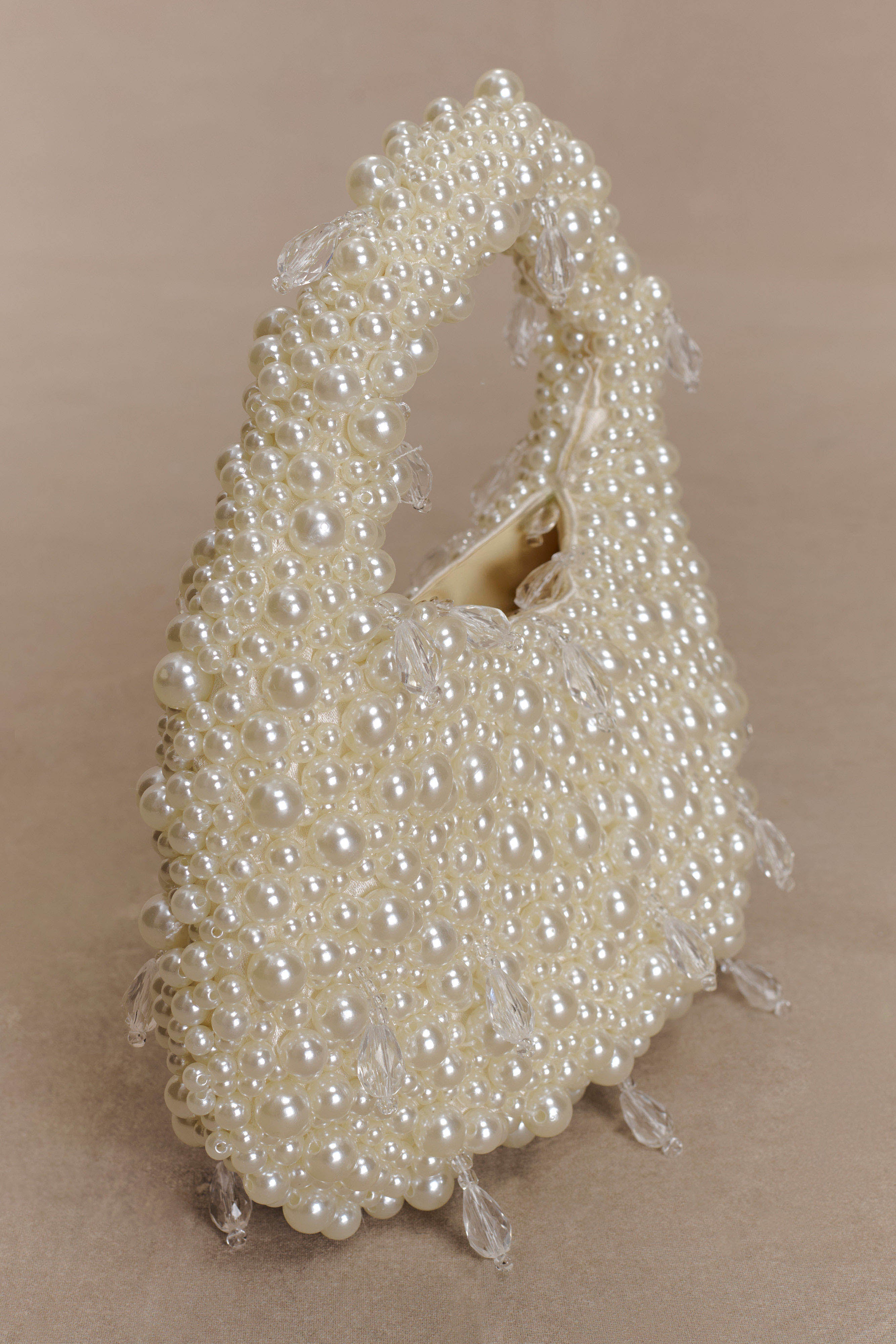 Amara Pearl Teardrop Beaded Bag - White - Image 3