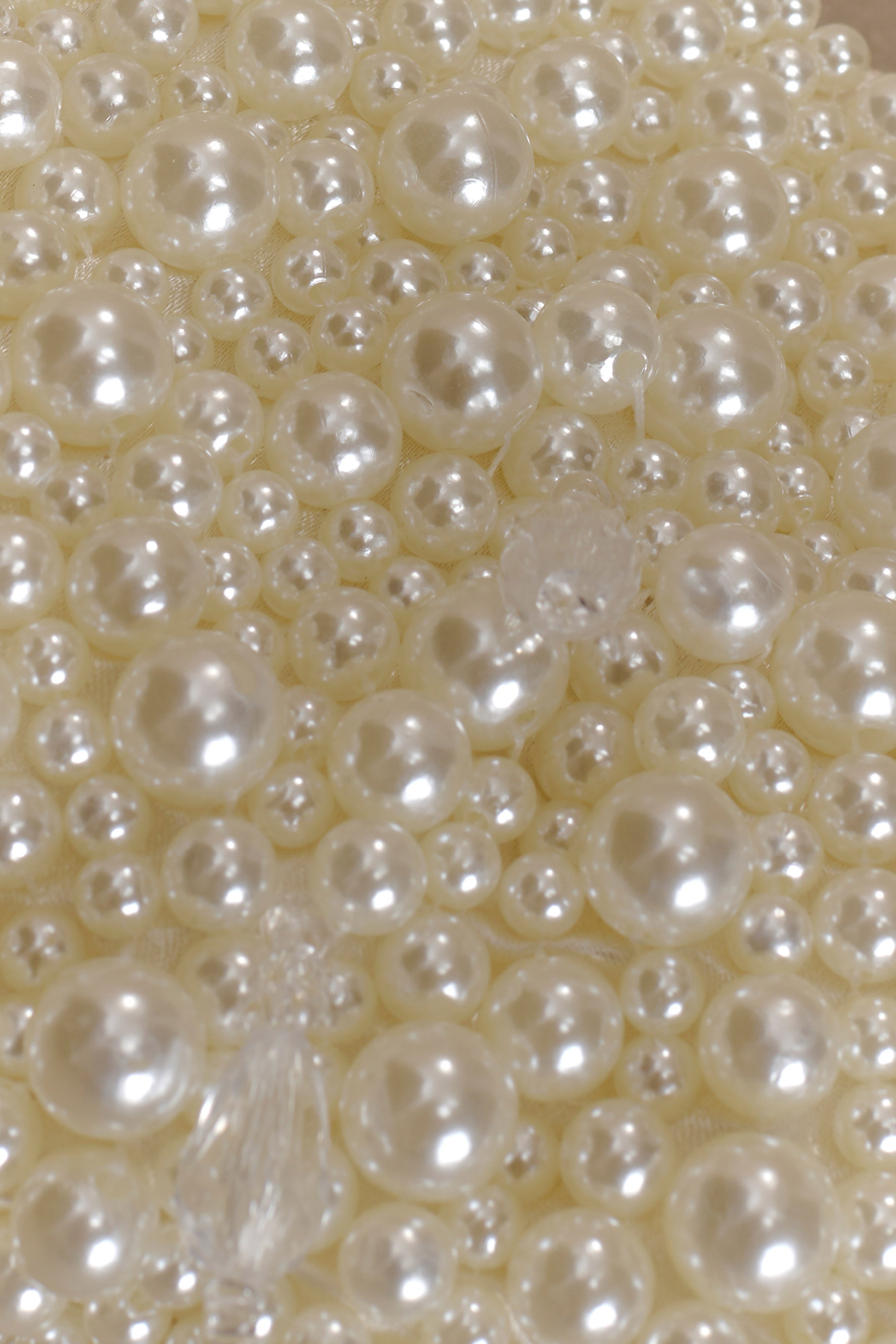 Alternative view of Amara Pearl Teardrop Beaded Bag - White