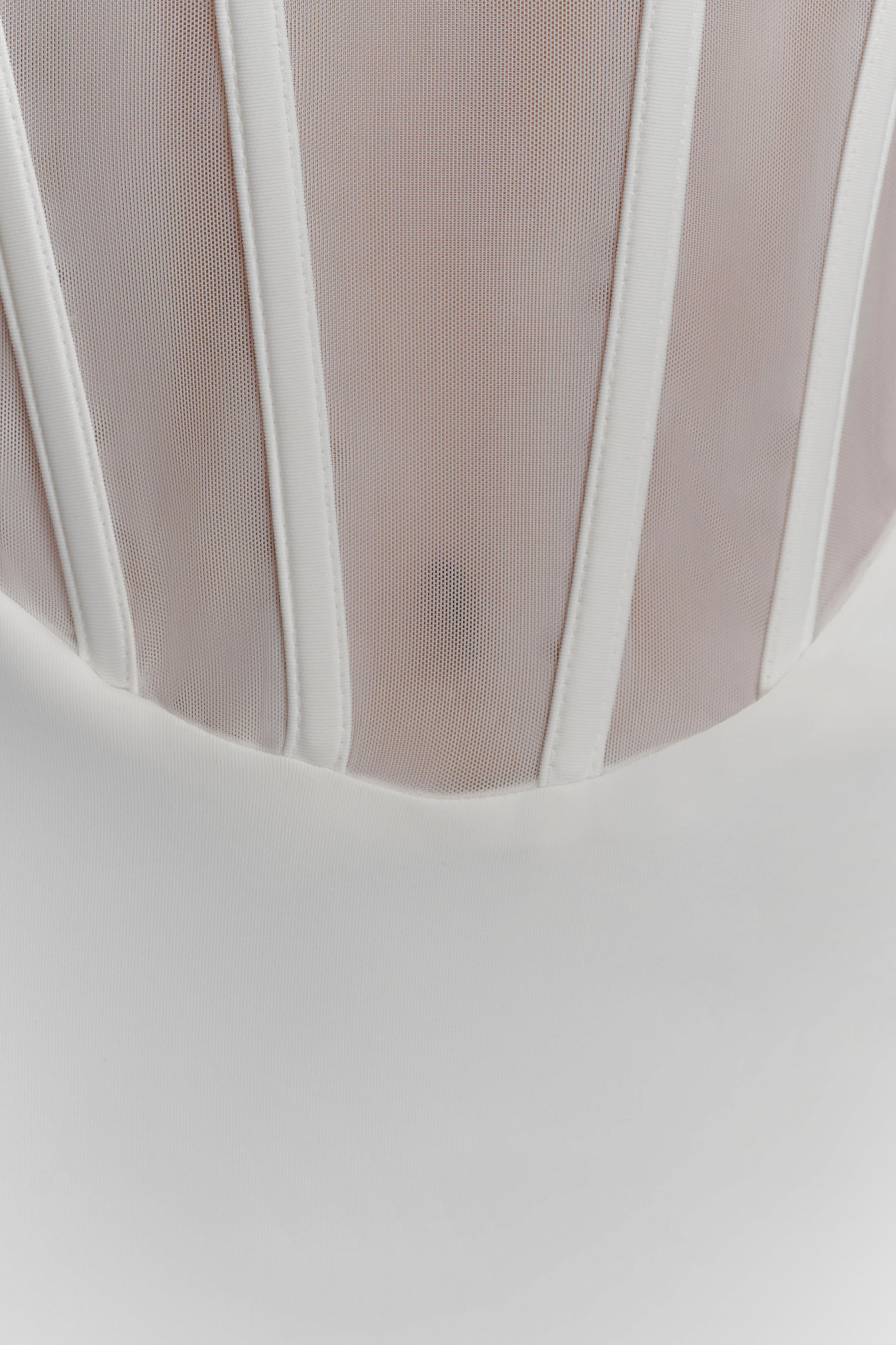 Palmer Mesh Corset Mini Dress - Ivory - Image 6