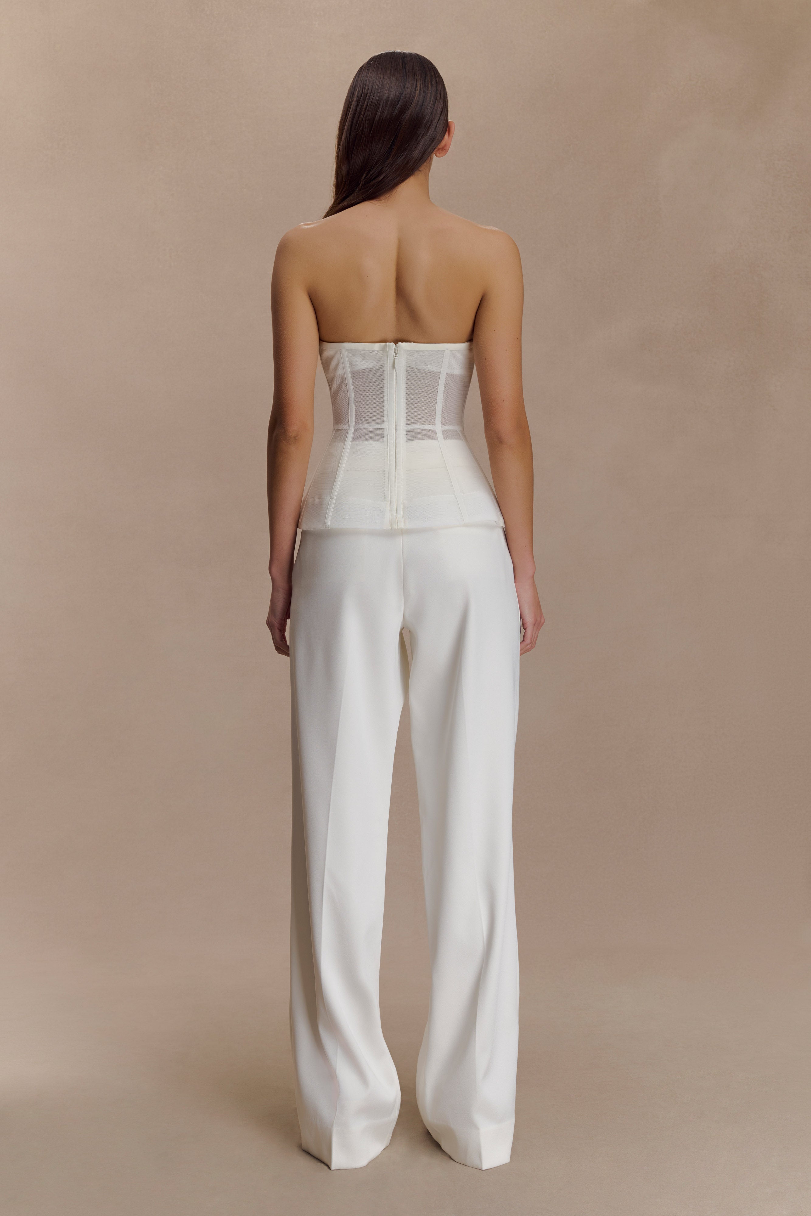 Alternative view of Fatima Satin Straight Leg Pant - White